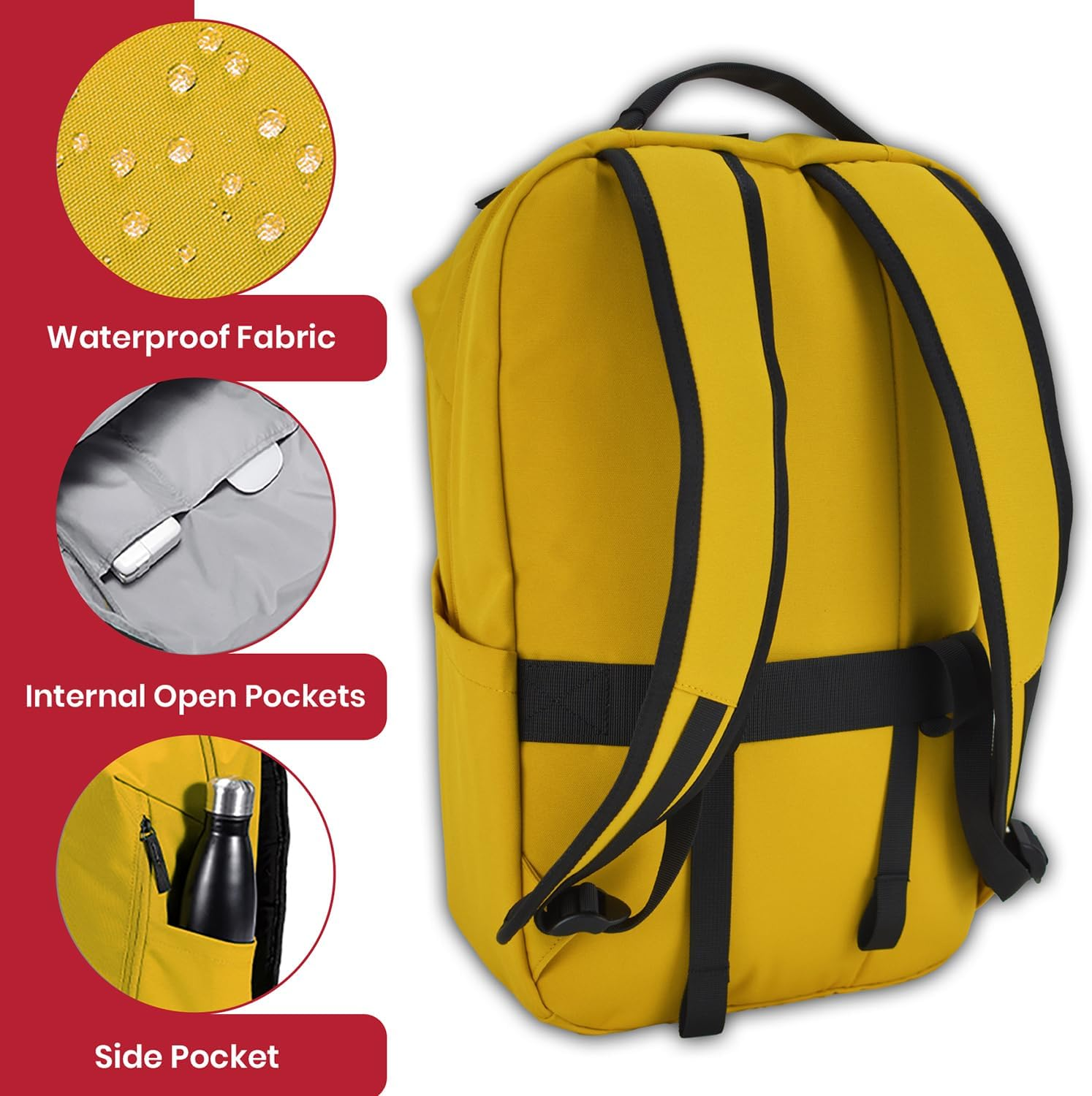 Deflecto 18L Laptop Backpack - Waterproof Recycled Fabric - 15.6" Padded Compartment - Hidden Secure Pocket & Digital Space - Adjustable Straps & Luggage Lanyard image number 1