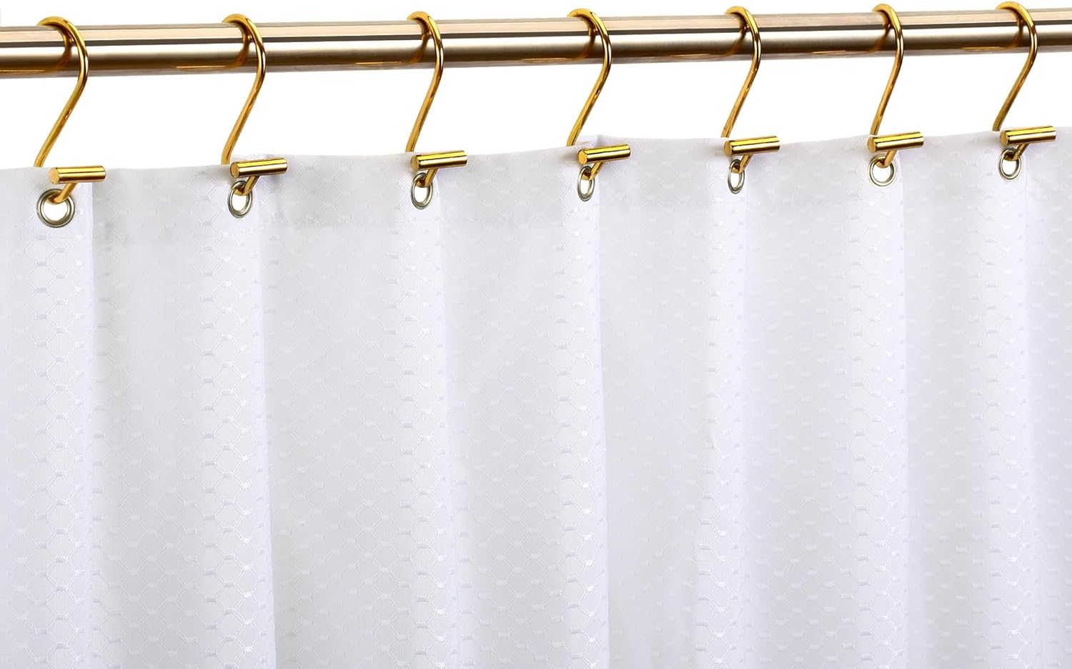 CHICTIE Gold Shower Curtain Hooks Rings, Decorative Rings for Bathroom Rod, Set of 12 Premium Rust-Resistant Metal Hangers T Shaped Design&hellip; image number 1