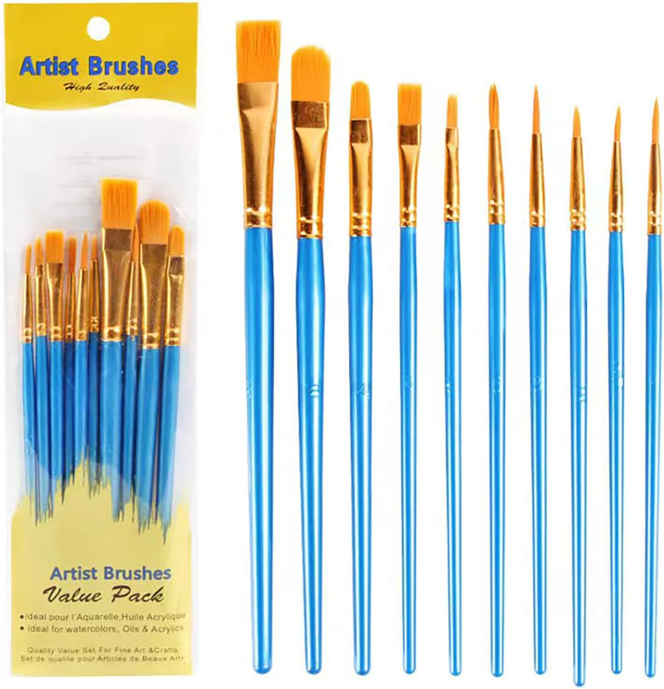 Paint Brush Set Plastic Art Painting Watercolor Painting Brush Oil Painting Brush (Blue) image number 2