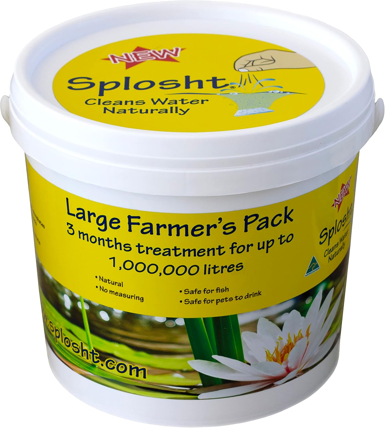 Splosht Farmers Pack - Pond & Dam Cleaner, Reduces Algae & Sludge Naturally - Safe for Fish, Other Animals & Aquatic Pets (80,000 to 250,000 Litres) image number 1