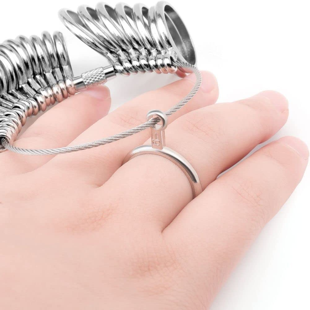 Ring Sizer Measuring Tool Set, Plastic Ring Mandrel & Metal Ring Sizer Finger Gauges, US Size European Size Ring Stick for Jewelry Making Measuring