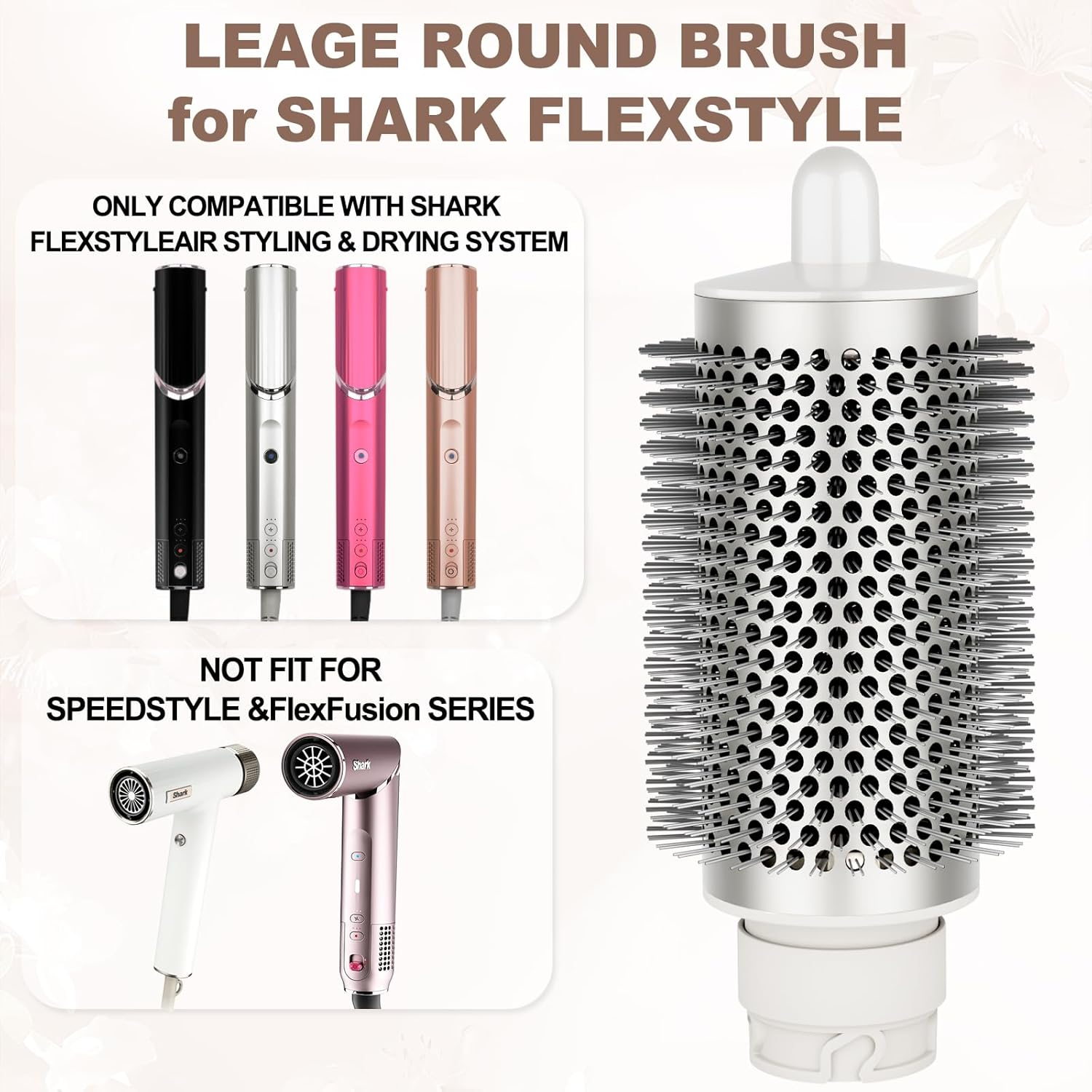 PUREGUST round Brush Attachment for Shark Flexstyle HD430 HD435 HD440 Accessories, Jumbo Oval round Volumizing Brush Styling for Straight, Wavy, Curly, and Coily Hair