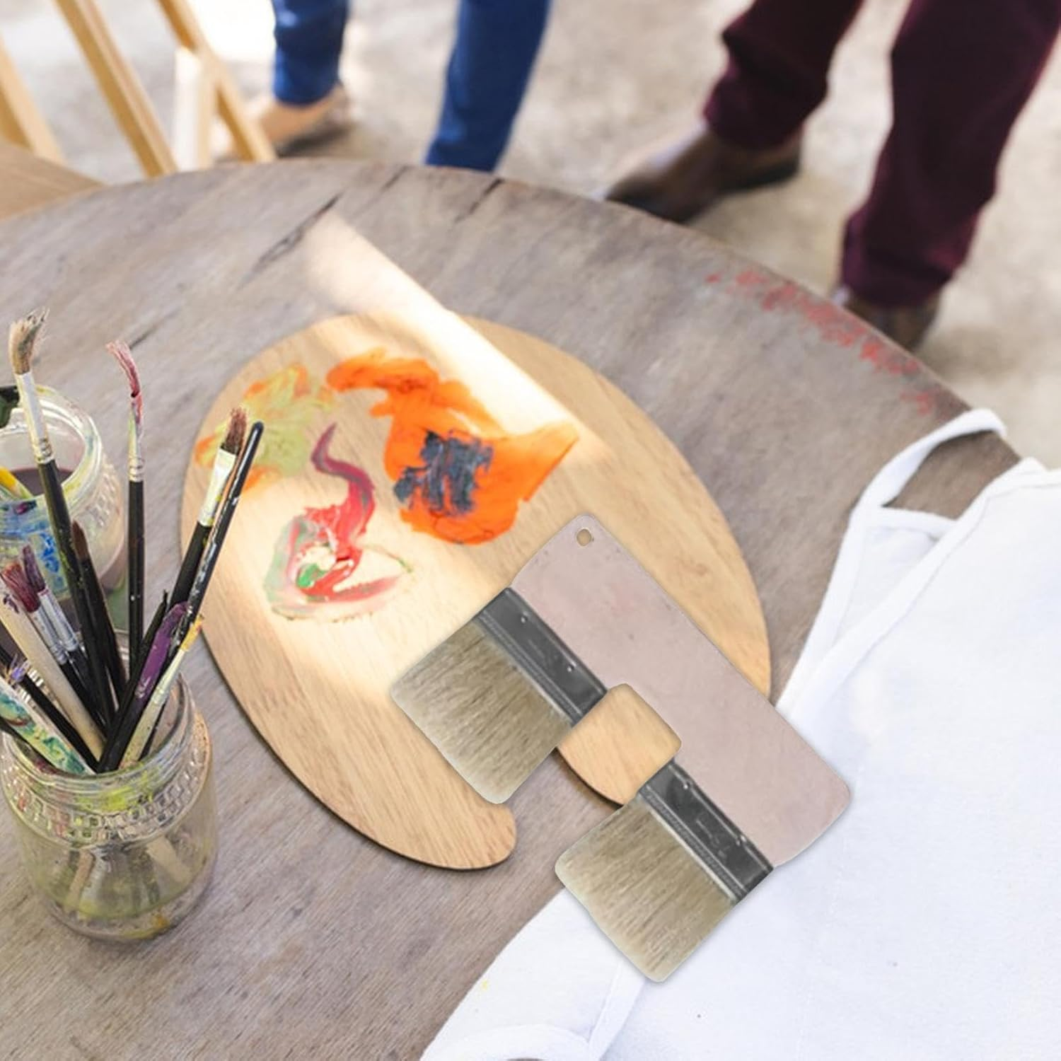 Double Paint Brush | Double Color Brush | Wall Paint Brushes | Ideal for Professional Artists and Hobbyists, Multi-Function Headed Paint Brush for Enhanced Creativity