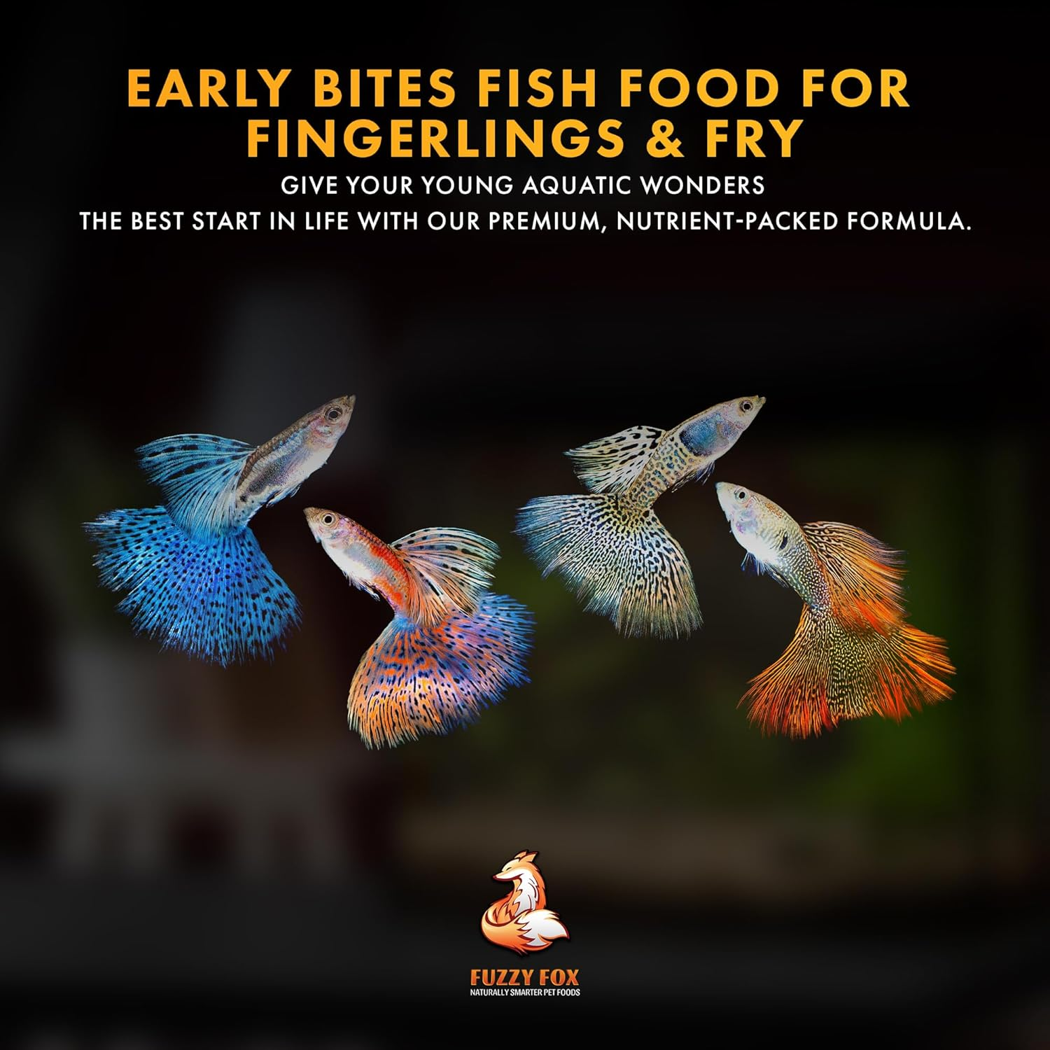 Fuzzy Fox Early Bites Fish Food for Fingerlings & Fry with All-Natural Ingredients, Fish Food with Balanced Vitamins and Minerals 65G image number 6