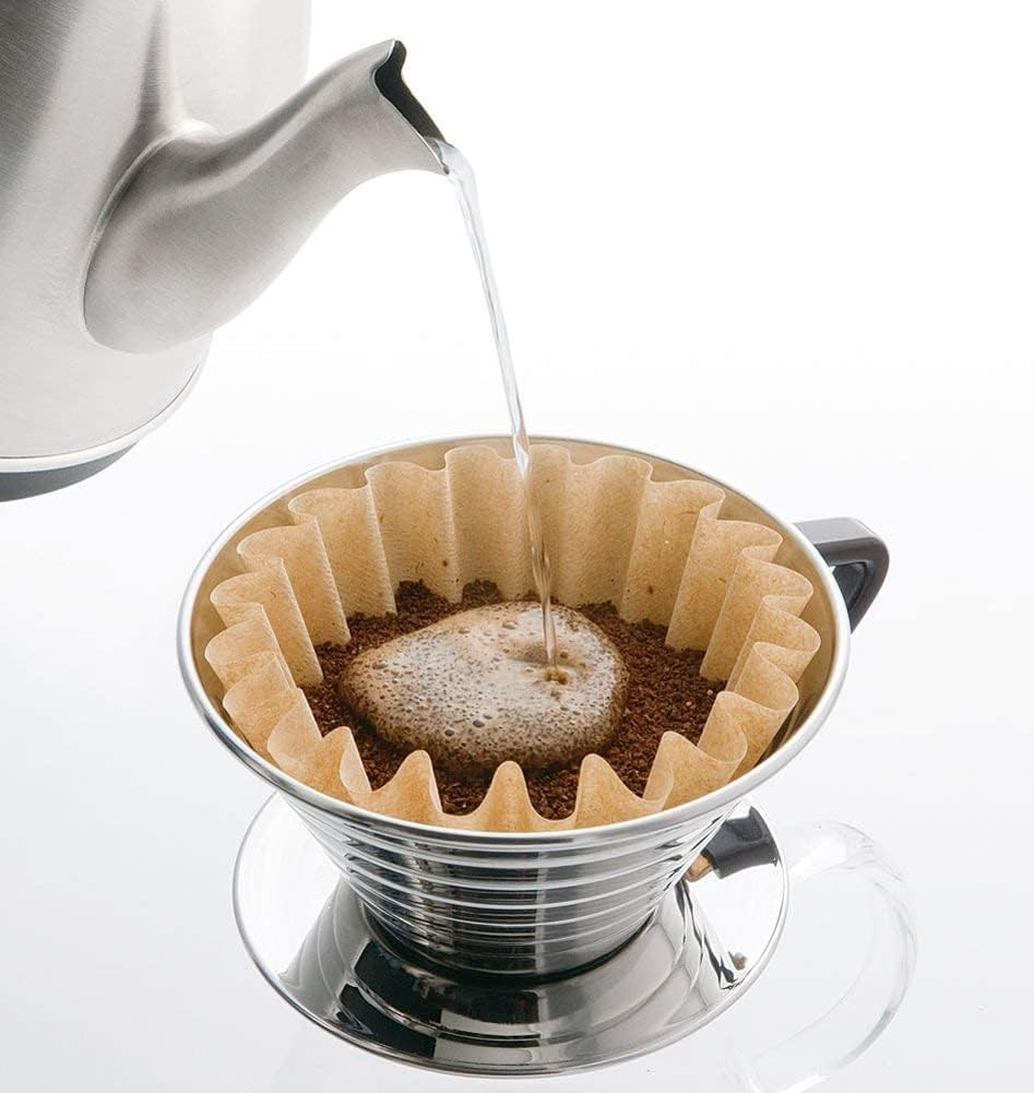 Carita Kalita Stainless Steel Coffee Dripper Wave Series - 2-4 People, 185S, Made in Japan, for 2-4 Cups image number 1