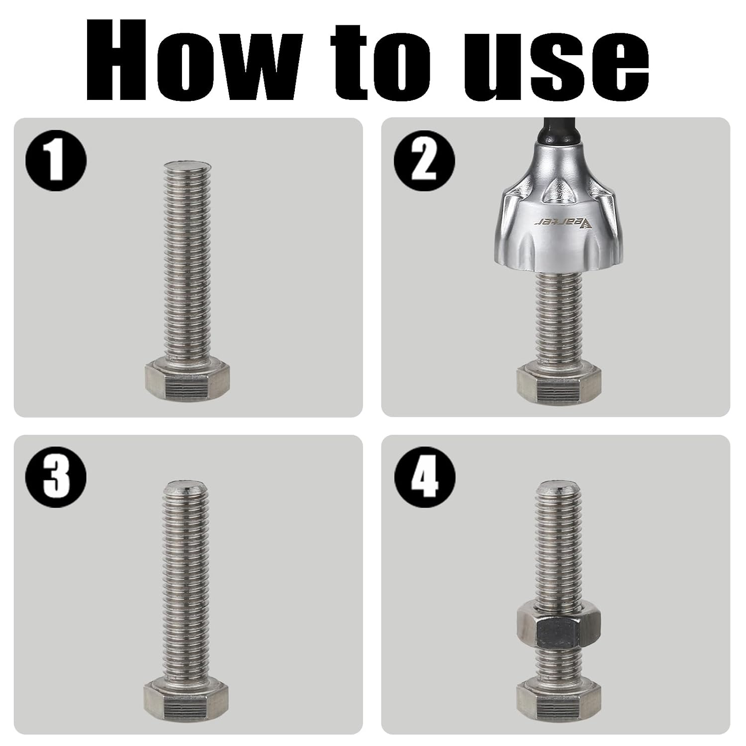 Vearter Deburring External Chamfer Tool for Metal, Countersink Chamfering Drill Bit with Carbide Blades, Bolt Thread Repair Tool Quick Release Hex Shank Fits 3Mm to 19Mm