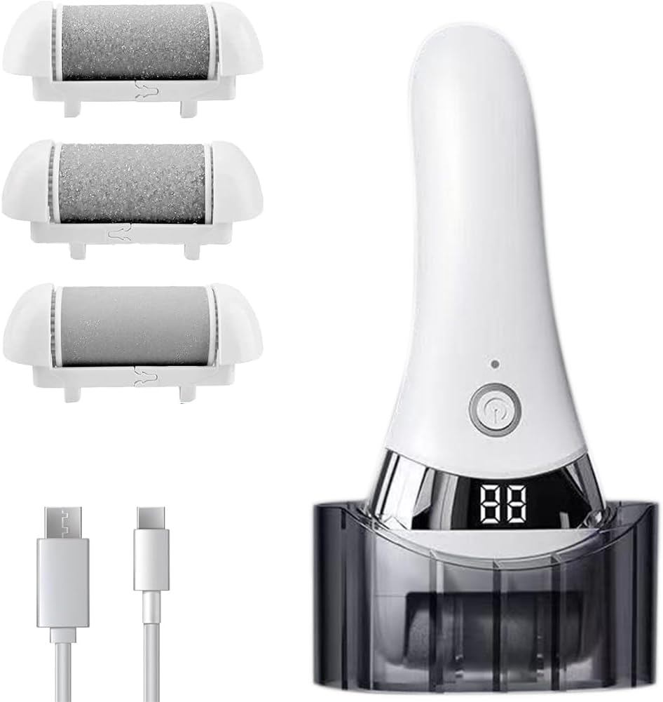 Rechargeable Portable Electronic Foot File Pedicure Kits，Electric Foot Callus Remover, Waterproof Electric Foot Scrubber File, Professional Pedi Feet Care Pedicure Tools, Foot Care for Dead Skin image number 6