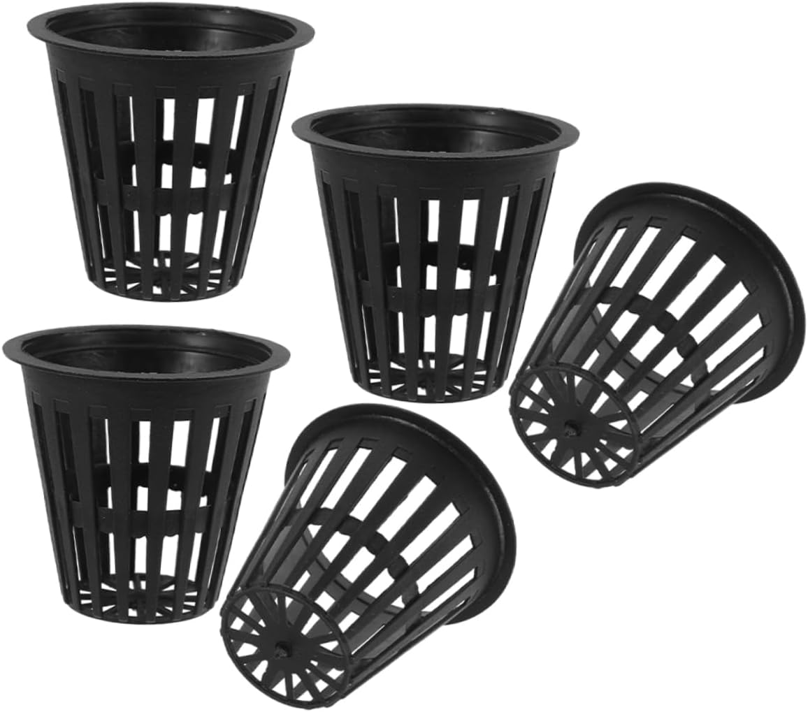 SUPVOX 5Pcs Hydroponic Planting Baskets Slotted Mesh Cups for Hydroponics Aquaponics Indoor Outdoor Gardening image number 1