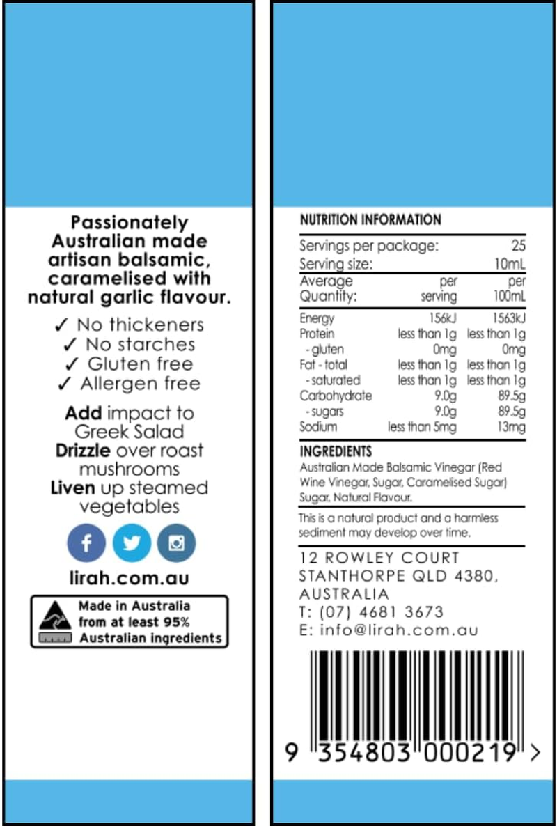 Lirah Caramelised Garlic Balsamic 250Ml image number 6