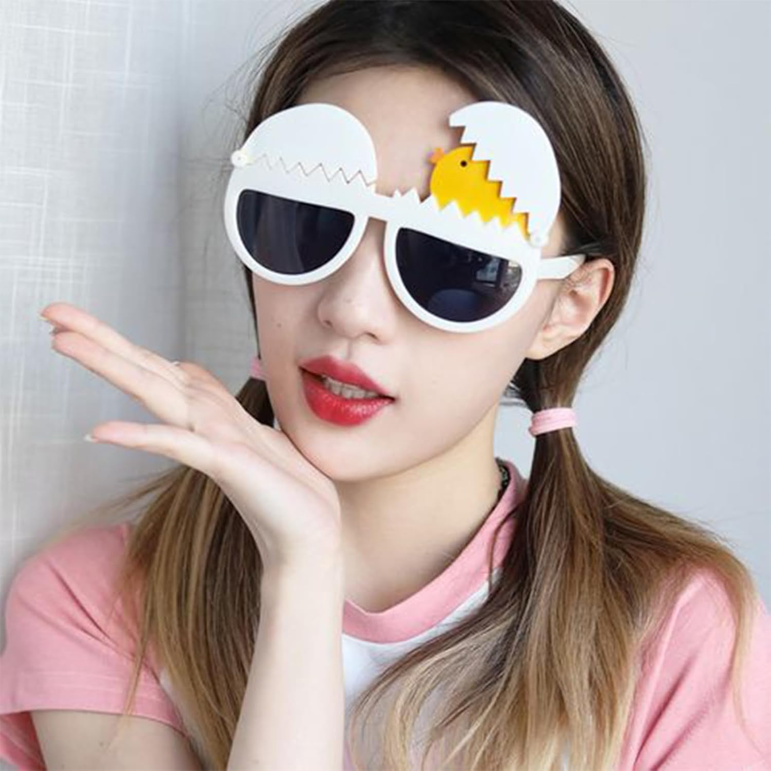 Buzopuw Easter Party Glasses -2Pcs Plastic Egg Chick Glasses for Adults Costume Accessories- Spring Birthday Party Favors image number 5