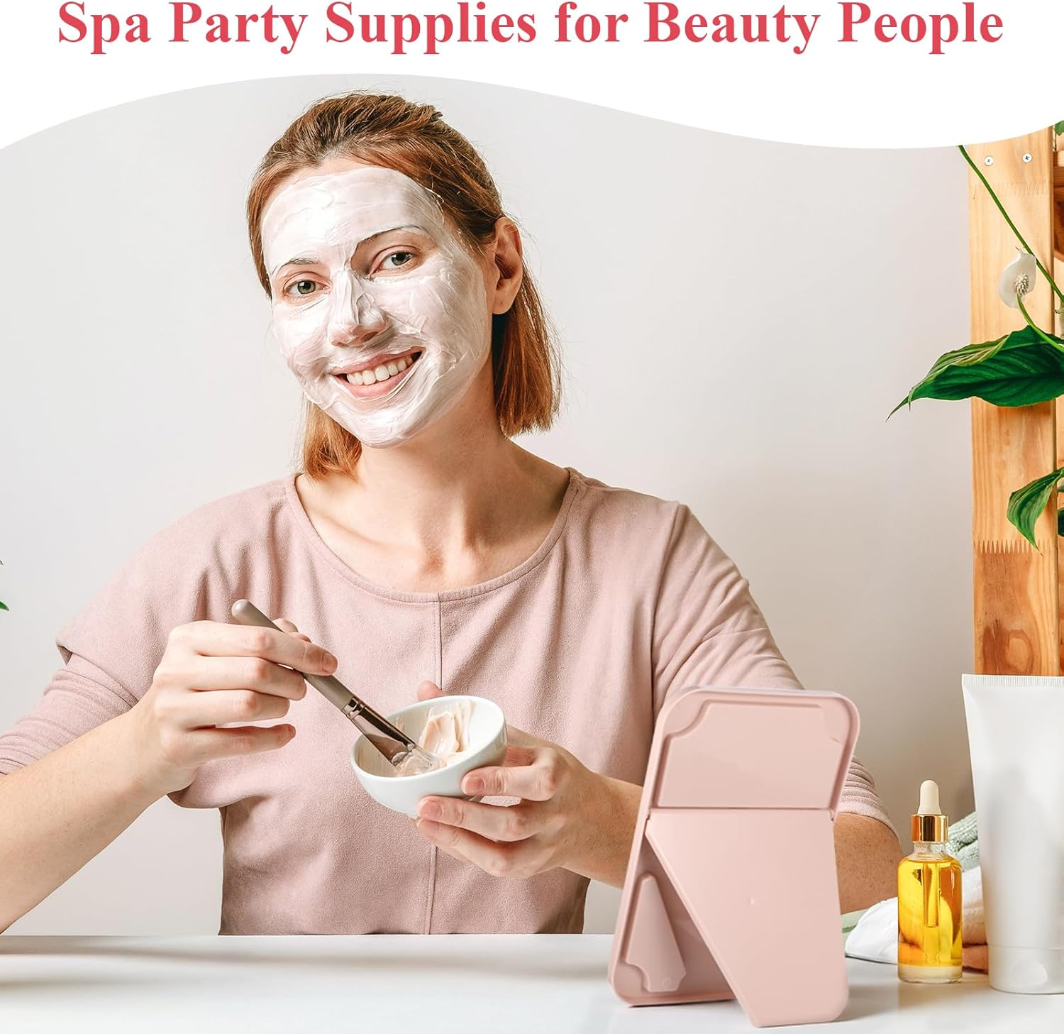 IANFAN 12 Pcs Spa Party Mirrors Spa Sleepover Party Supplies Pink Sleepover Accessory Favors Makeup Mirror for Sleepovers Slumber Birthday Favors Gift image number 5