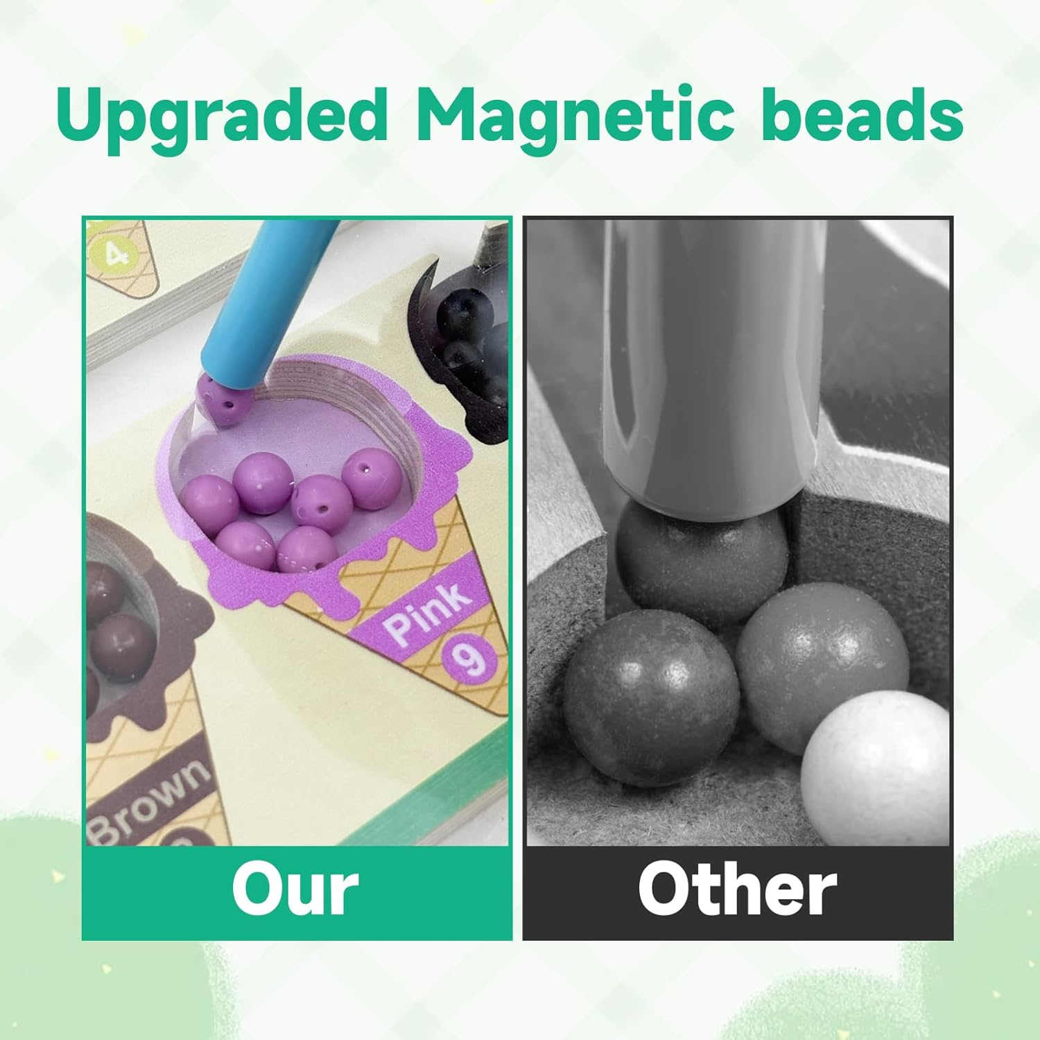 TUNJILOOL 2 in 1 Magnetic Color and Number Maze Board, Alphabet Counting Puzzle Double Sided Busy Board, Montessori Educational Toys for Kids, Fine Motor Skills Learning Toys image number 3