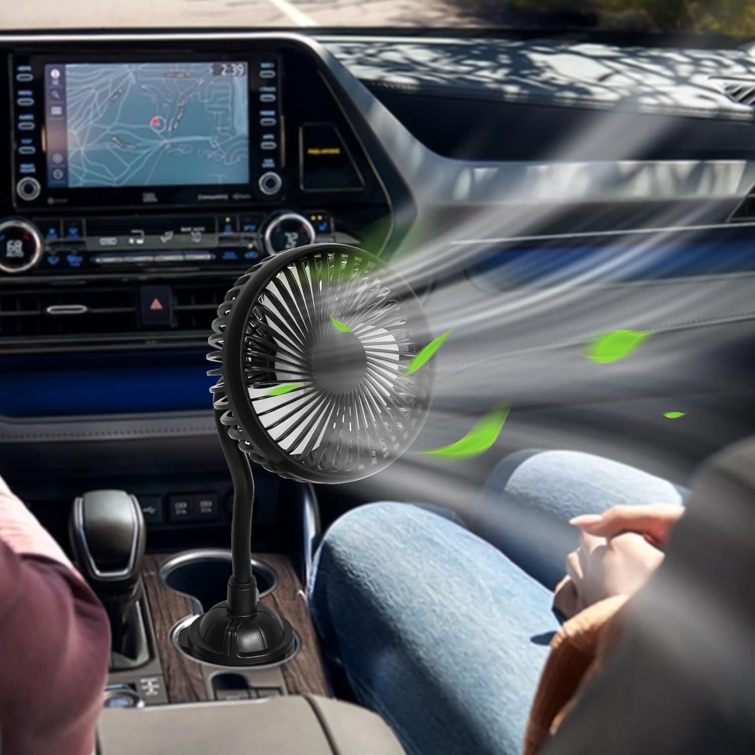 HUENLYEL USB Car Seat Fans for Backseat Baby, Electric 5V USB Car Cooling Fan for Car Rear Seat Baby Kids Passengers(Usb Powered Only, No Battery) image number 4