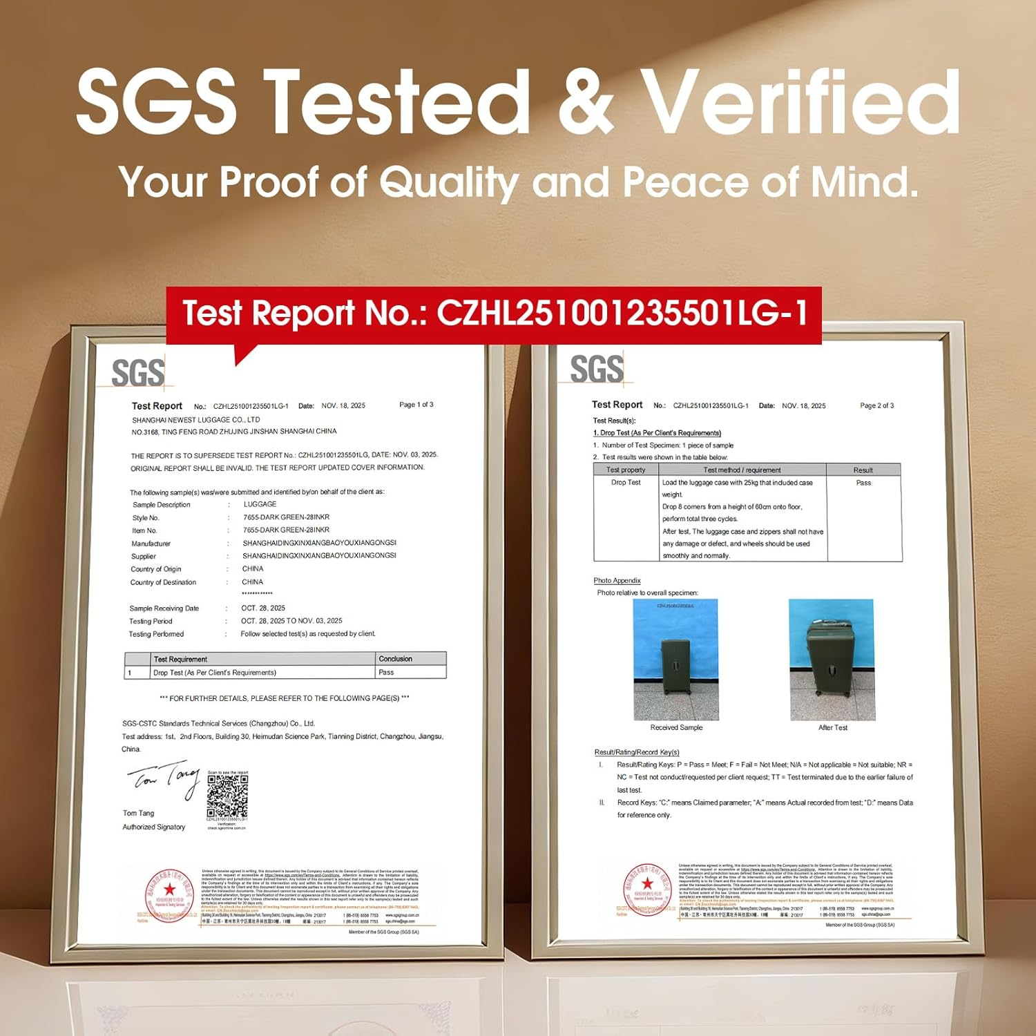 LIGHTGO Middle-Wide Trolley System, Large Capacity, Separate Compartments, Trunk-Style Hardside Luggage, Expandable, TSA Approved Lock, Silent 360&deg; Spinner Wheels (Dark Green, 20 Inch) image number 5