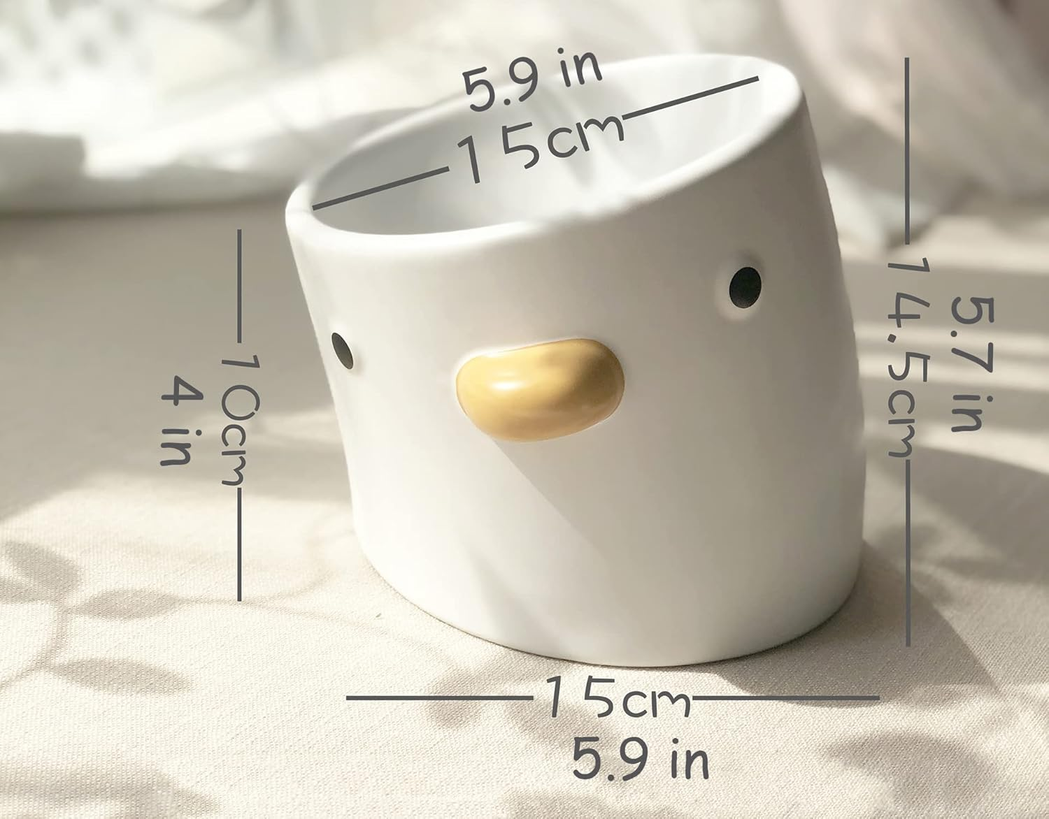 PURROOM Raised Cat Bowl 18&deg; Prevent Vomiting and Protect Pet'S Cervical Spine, Handcrafted Safety Ceramics, Cute Chick Shape, 2.2Lb Weight, Suitable for Small Dogs and All Cats. image number 6
