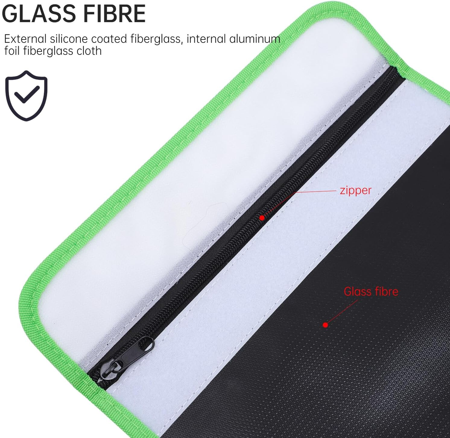 VILLCASE Fireproof File Storage Pouch Portable Document Holder Fiberglass Cloth Safety Bag for Passports Cash Certificates image number 1