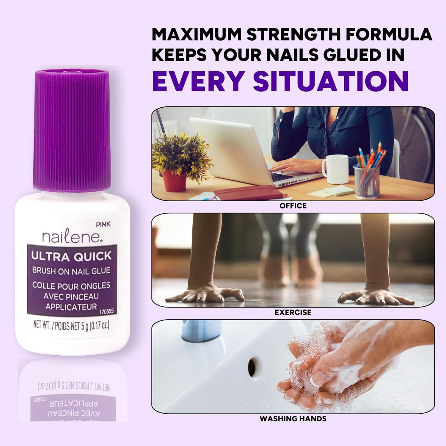 Nailene Ultra Quick 5G Brush on Glue Pink image number 5