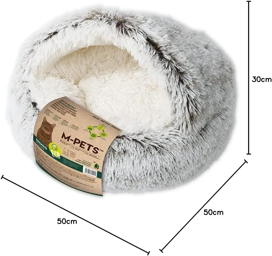 M-Pets Snugo Eco Cat Sleeping Bed, Grey image number 3