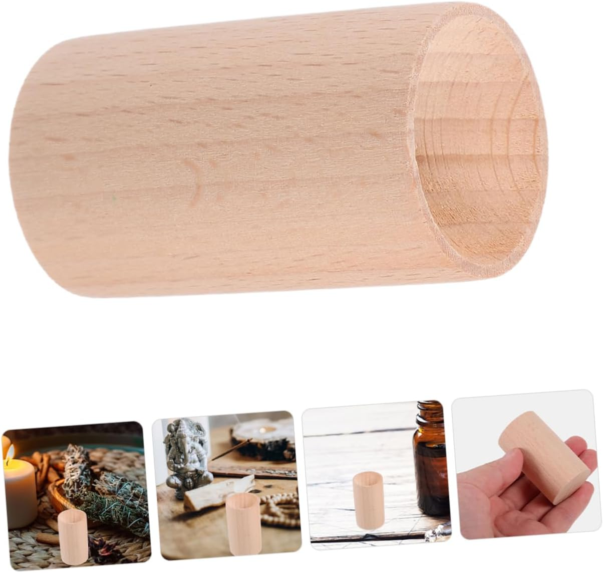 TOYZFRIENDY Mini Cylinder Pedestal Stands Aromatherapy Wooden Base Essential Oil Bottle Display Pillars Oil Diffuser Pillars image number 1