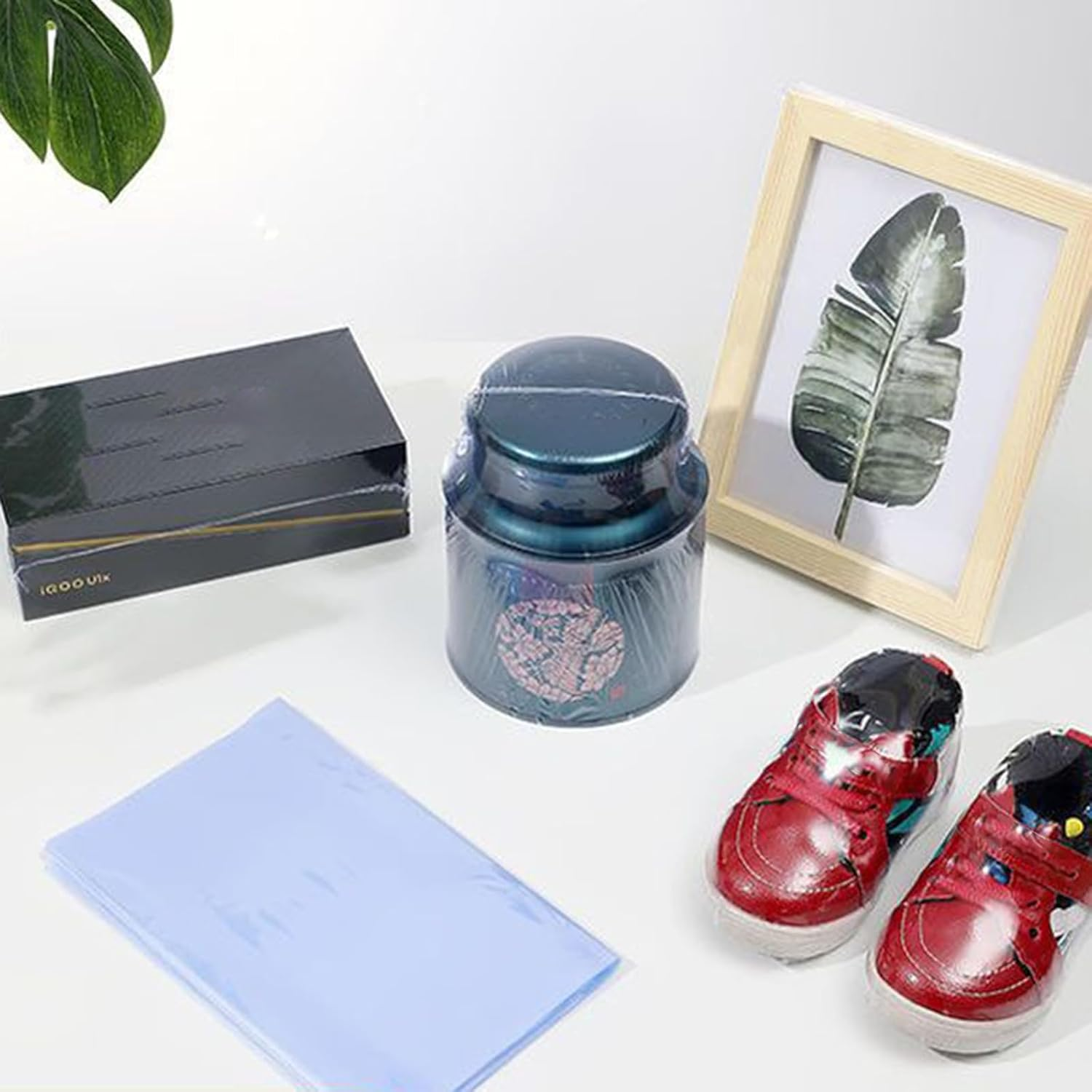 Gripebao 50 Pack Gift Basket Shrink Wrap Bags, 40 X 50Cm Large Shoe Shrink Wrap Bags, Clear Basket Wrapping Bags, PVC Heat Shrink Wrap for Candles Soaps DIY Projects Packaging