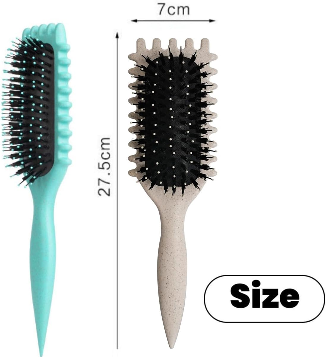 Jushion Curl Brush, Hair Brush, Strands Comb, Professional Curling Brush, Styling Tools, Plastic Comb, Bouncy Curl Brush for Detangling, Shaping and Defining (Beige) image number 1