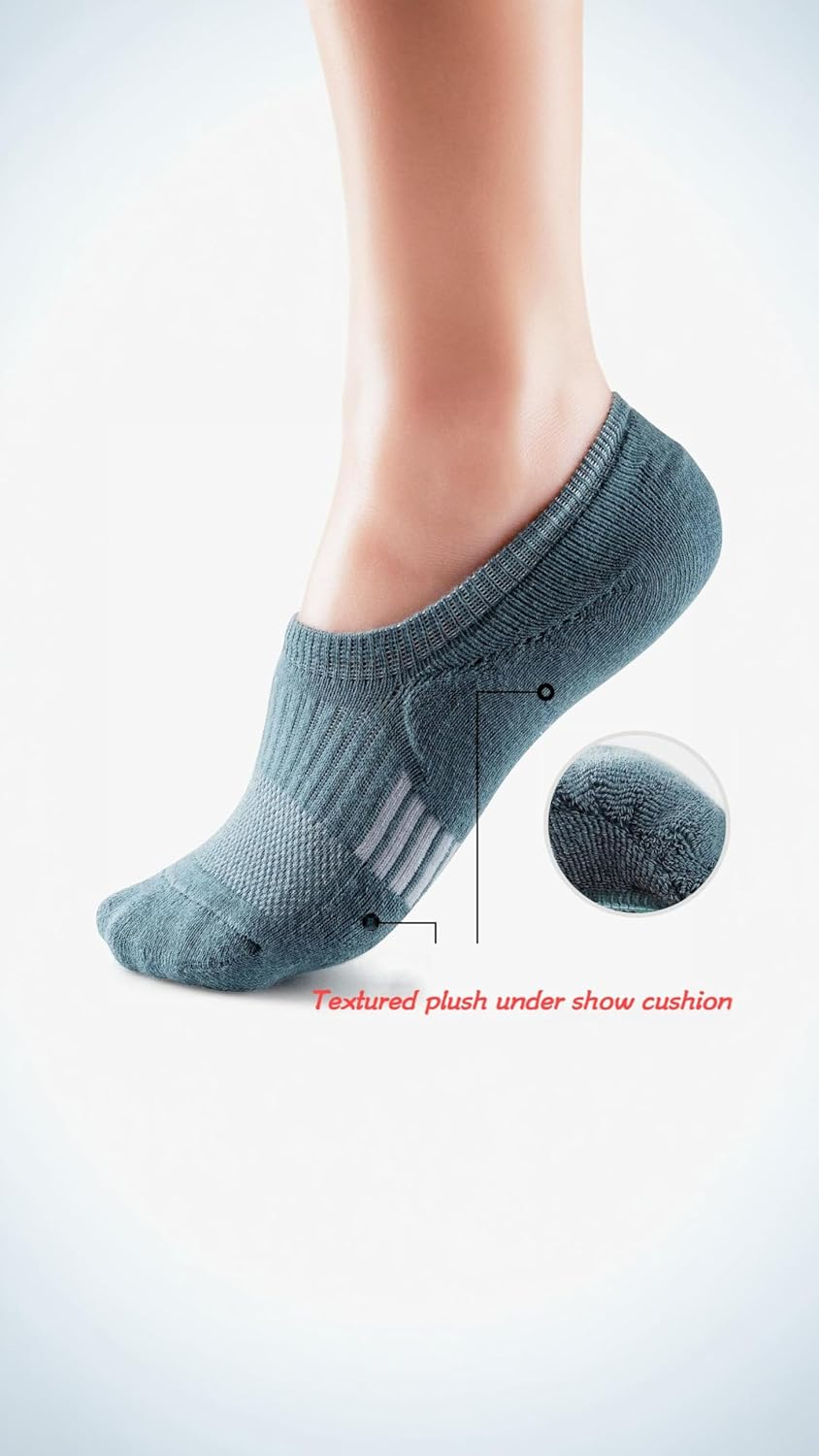 Honwor Women'S Cushioned No-Show Socks - 5 Pairs, Low-Cut Breathable Athletic Socks for Running & Everyday Wear - Soft & Comfortable Fit image number 4