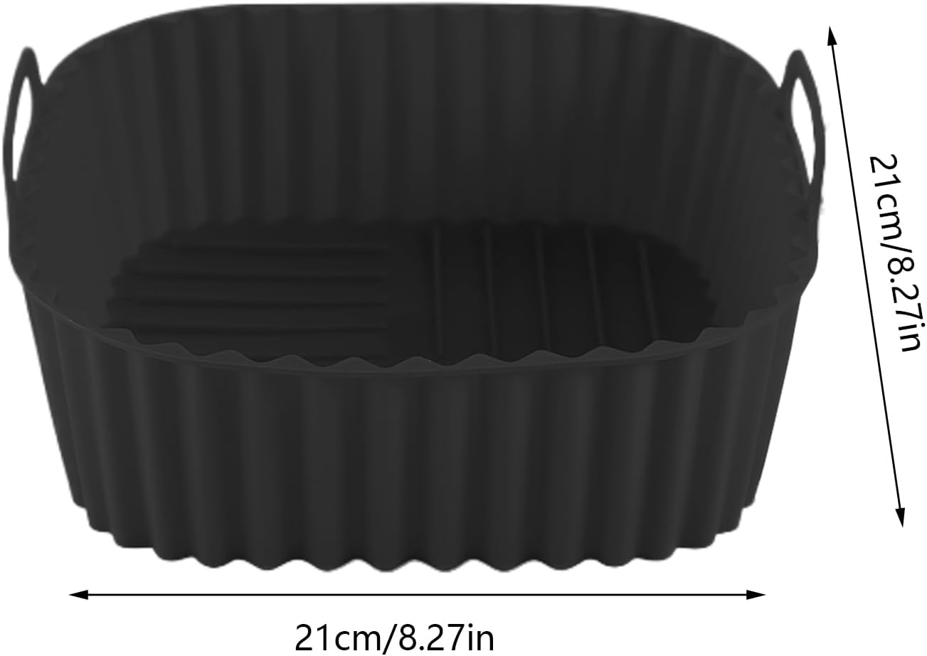 Silicone Tray for Air Fryer | Square Air Fryer Baking Pan | Non-Stick Baking Tray Kitchen Cookware for Pizza Roasting Apartment Cake Family Grilling Indoor Cooking Camping Home