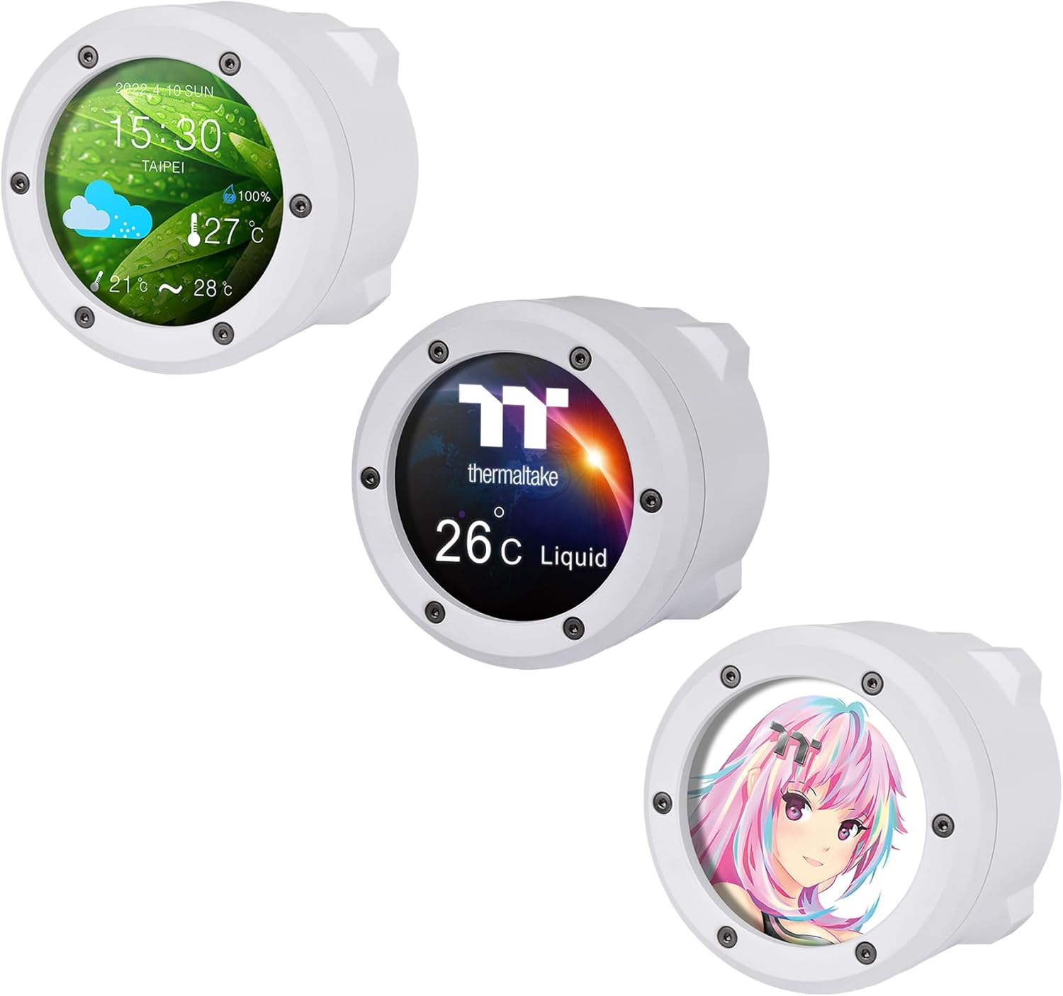 Thermaltake TH420 V2 Ultra EX ARGB Magnetic Connect with 2.1" LCD Display AIO Liquid CPU Cooler Snow Edition, CL-W428-PL14SW-A image number 3