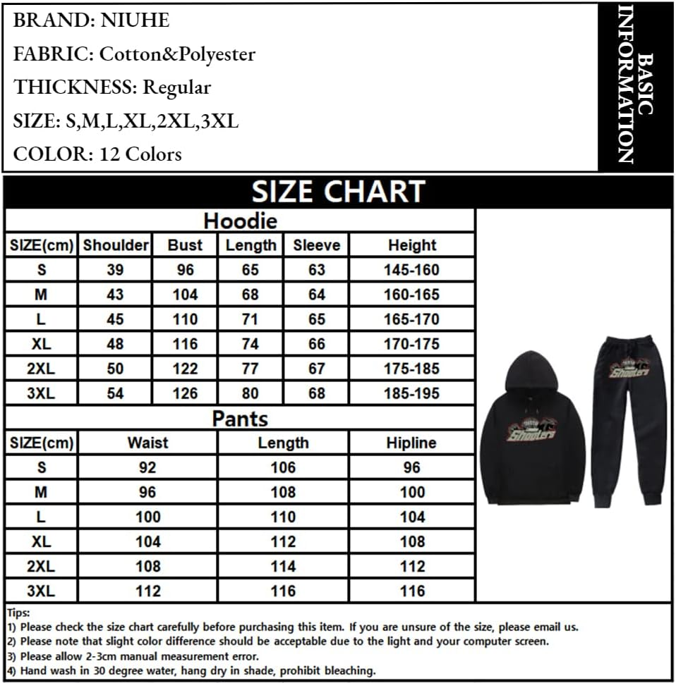 NIUHE Men'S Tracksuits Tiger Printed Leisure Jogging Set 2 Piece Hoodie with Hood and Pockets Sports Pants Tracksuits
