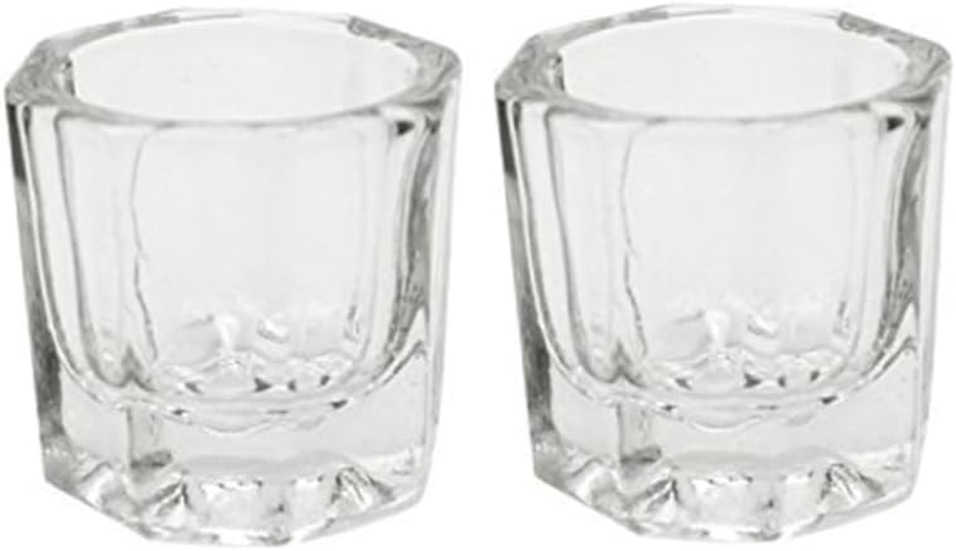 2Pcs Nail Acrylic Liquid Cups Powder Dish Replacement Glass Crystal Cups Polish Glassware Tools (Octogonal) Powder Dappen Dish Nail Art Liquid Cups Glass Crystal Cups Polish Glassware Tools image number 1