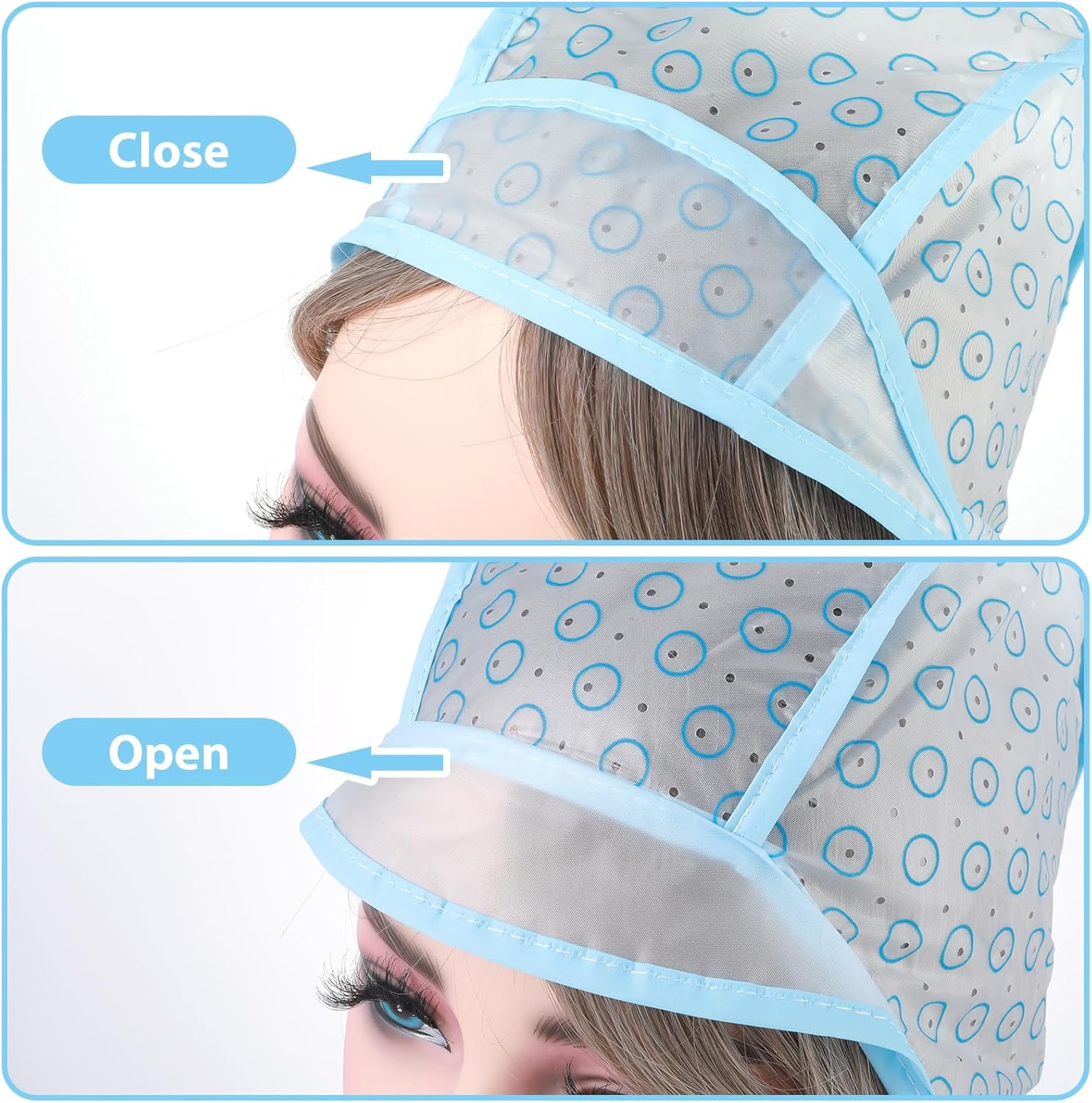 Set of 6 Highlight Hood Set, Adjustable Colouring Highlighting Cap, Hair Highlight Cap with 2 Plastic Hooks, Highlight Hood Hair Dyeing Accessories for Salon Home Use Dyeing Hair Hairdressing Tool image number 5