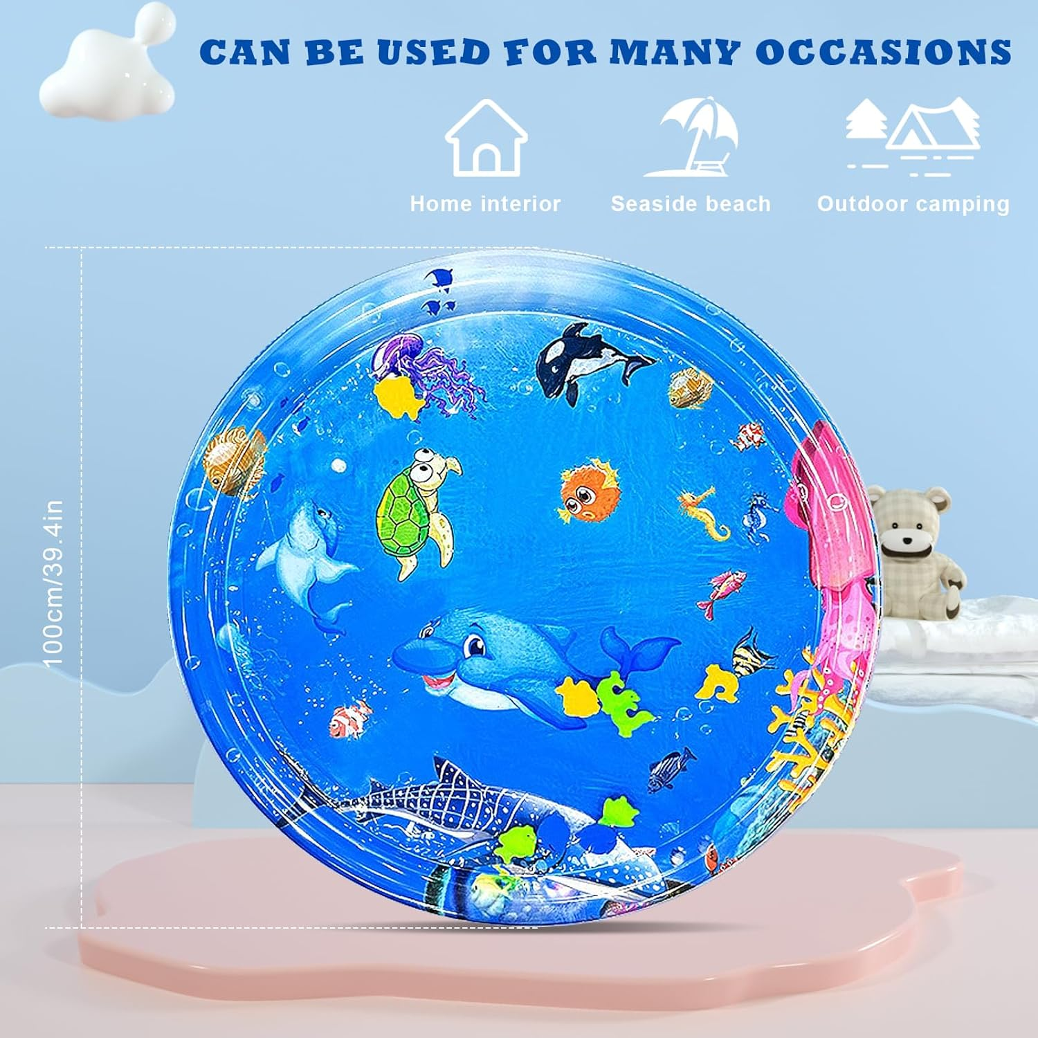 Inflatable Tummy Time Mat Premium Baby Water Play Mat for Infants and Toddlers, Strengthen Your Baby'S Muscles, Portable Pat & Play Stimulation for Boys Girls 6 Month to 3 Years image number 5