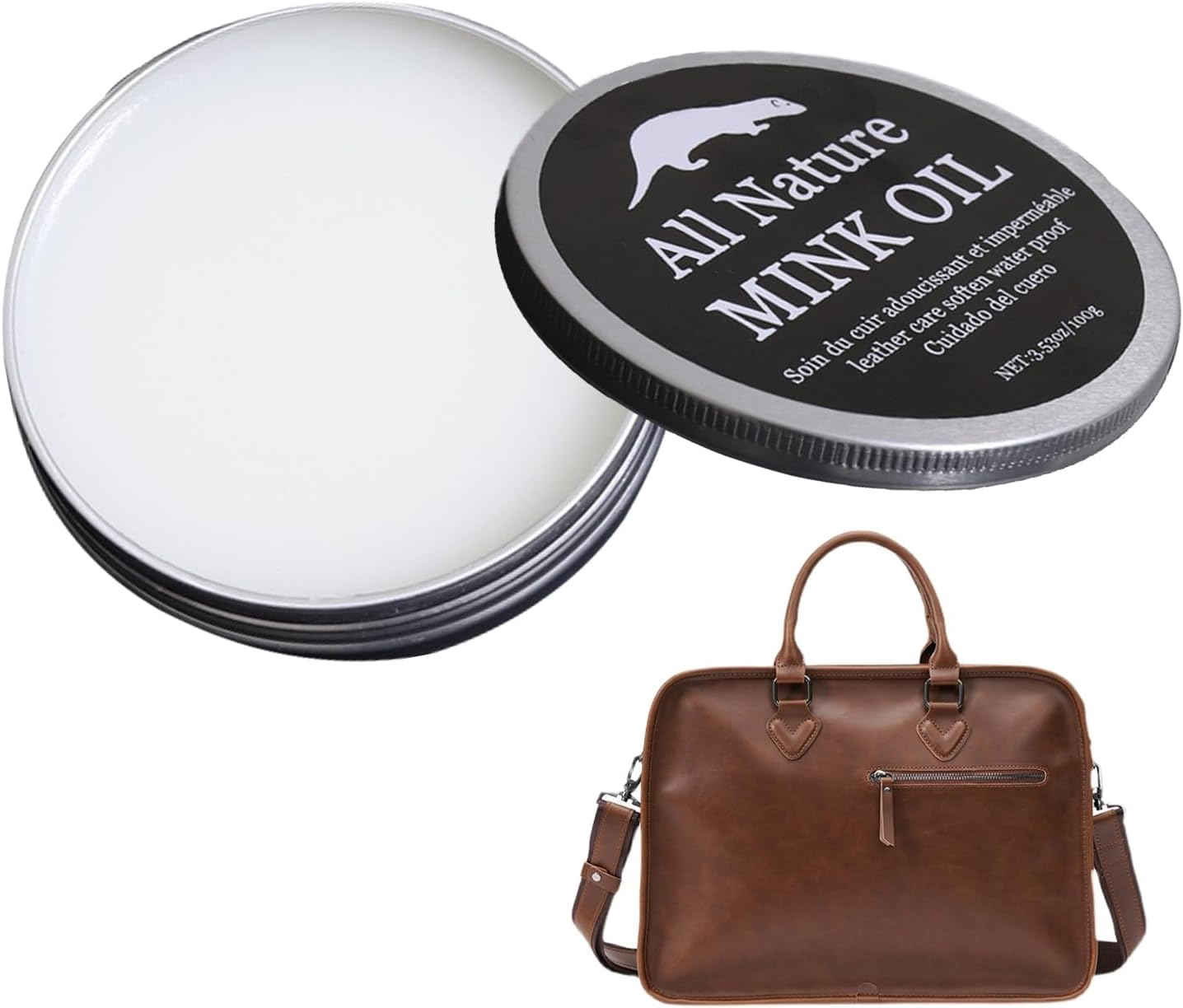 Leather Conditioner | 100G Leather Cream - Mild Care Softener Balm for Couch Bag Car Interior Seat Saddle Shoe Clothes Belt Furniture image number 6