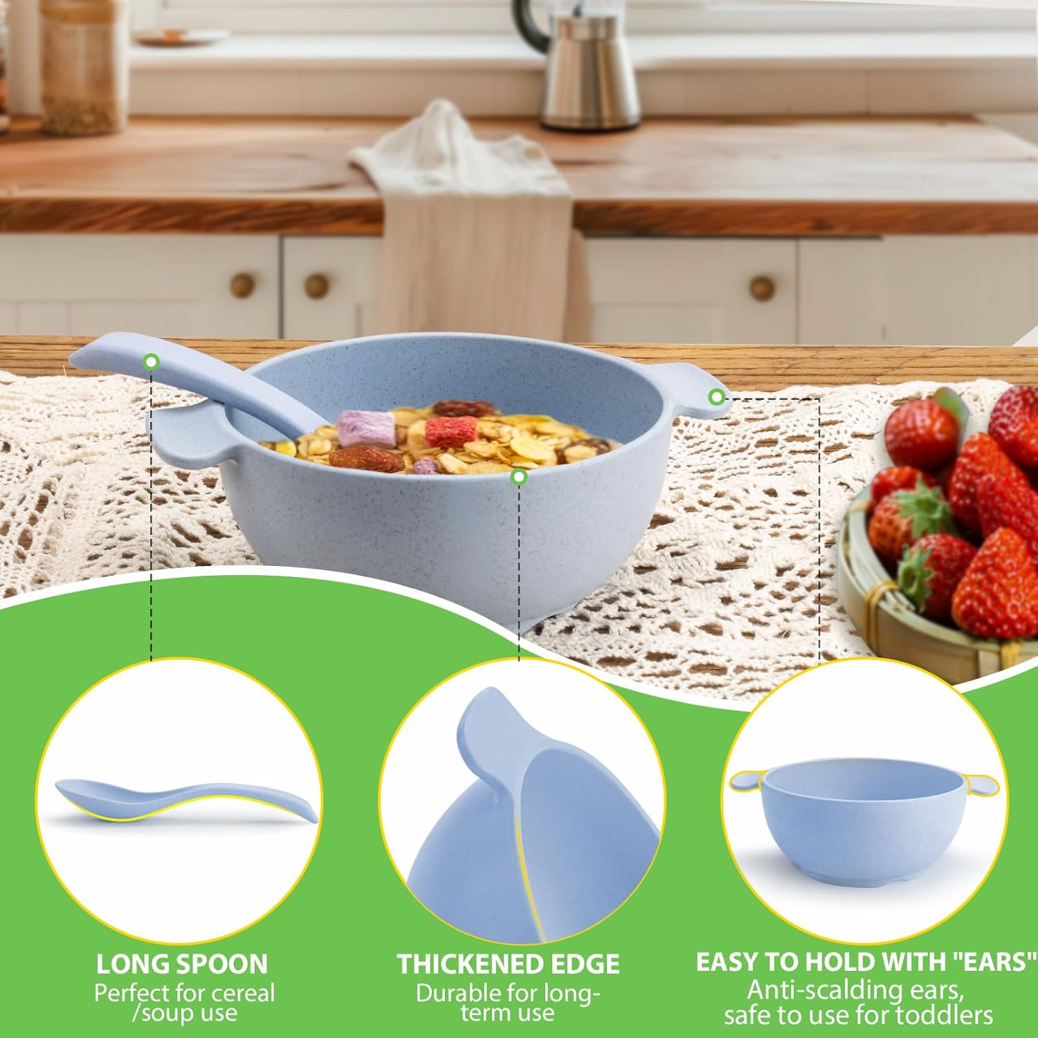 Shopwithgreen Wheat Straw Bowls Set Small Multicolor image number 3