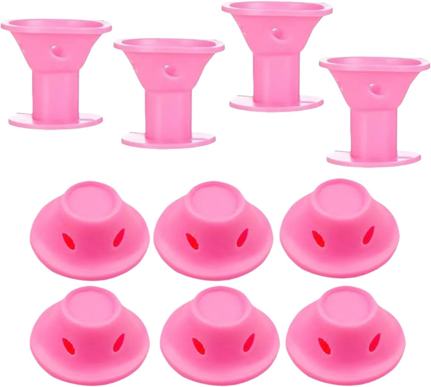 Heatless Curlers for Long Hair | Overnight Hair Roller,Set of 10 Sleeping Curling Tools, Portable Hairdressing Curls for Women Girls - Pink Large Size image number 3