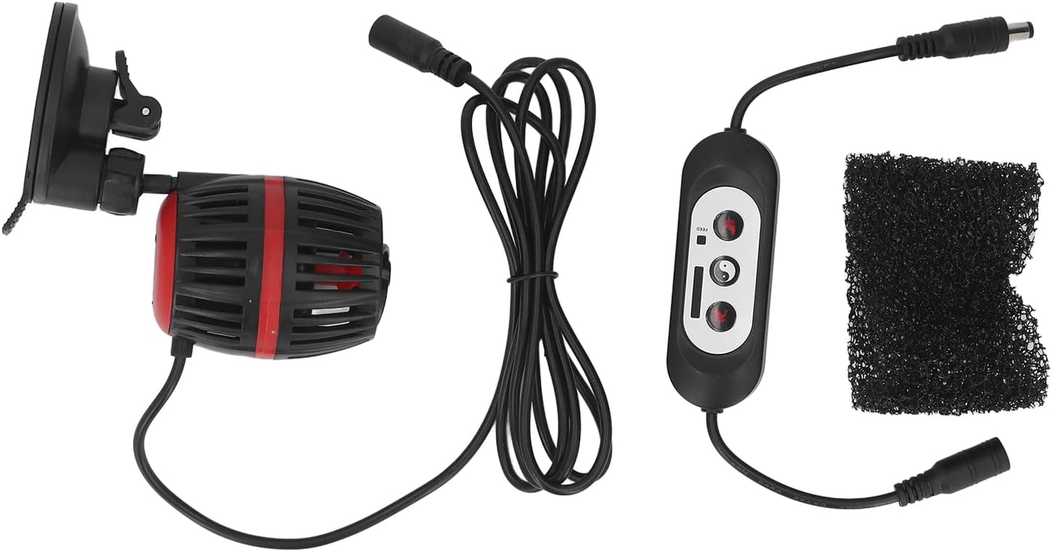 Aquarium Circulation Wave Pump, Submersible Variable Frequency Remote Adjustment Wave Making Pump Effective Long Lifespan for Fish Tank (Black)