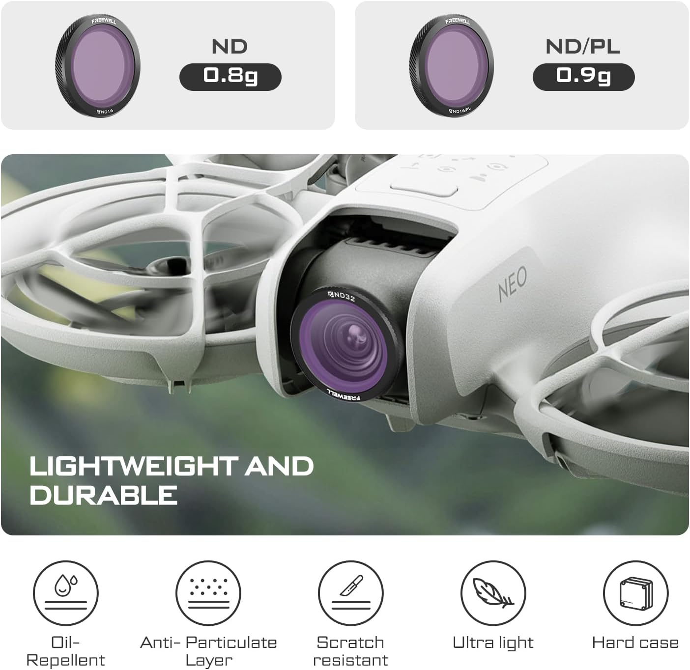 Freewell Magnetic Filters for Neo 3-Pack ND8, ND16, ND32: Enhance Your Aerial Photography