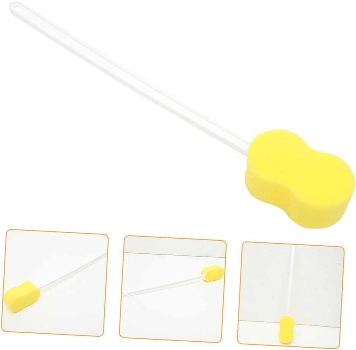 FRCOLOR 2Pcs Long Handled Bath Sponge Exfoliating Shower Back Scrubber Brush Lightweight Body Wash Tool for Hard to Reach Areas Durable Comfortable Grip Design image number 2