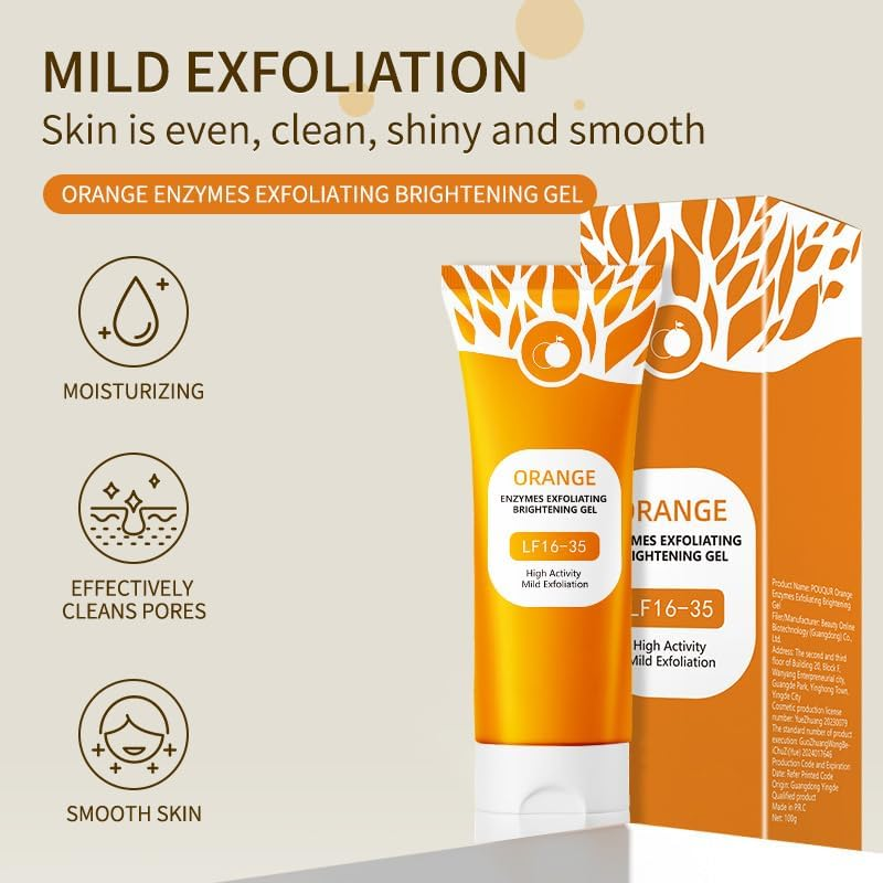 Orange Exfoliating Gel, 2025 Upgrade Orange Facial Exfoliate Gel, Deep Pore Orange Peeling Scrub, Remove Blackheads Moisturize Cleansing for All Skin Types (1Pack) image number 3