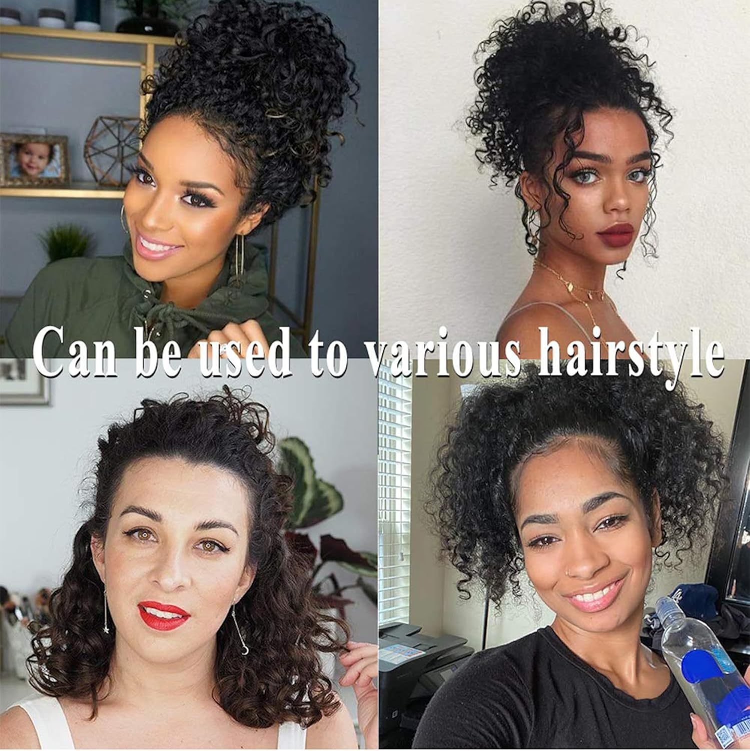 Stretchy Banana Hair Clip for Fine Thin Hair Stretch & Adjust - Decorative Sturdy & Lightweight - No Pressure or Headaches-Cord W/Bar Closur (Small, Black,20-Teeth) image number 1