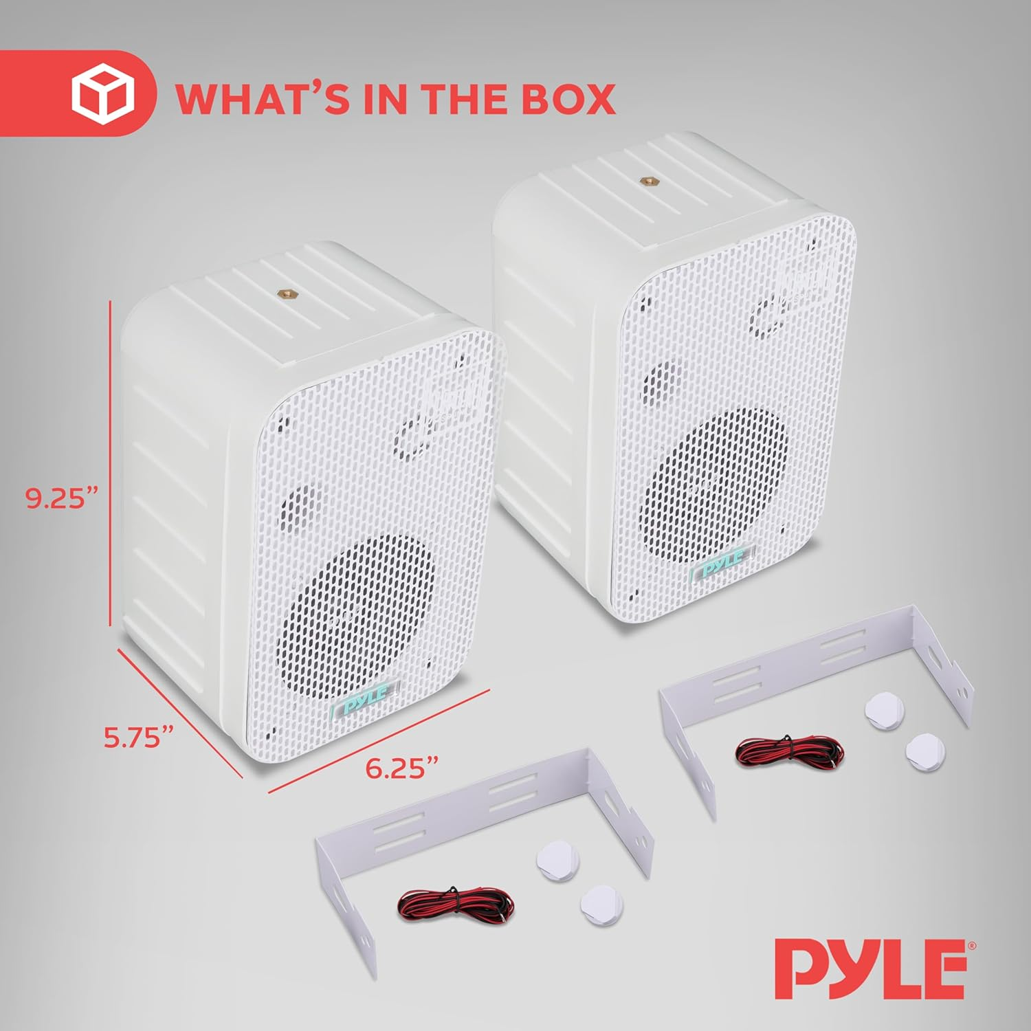 Pyle - Indoor / Outdoor Waterproof Speaker System - 5.25 Inch Pair of Weatherproof Wall/Ceiling Mounted Speakers with Heavy Duty Mesh Covers, 200 Watts RMS, Universal Mount - PDWR40W (White) image number 4