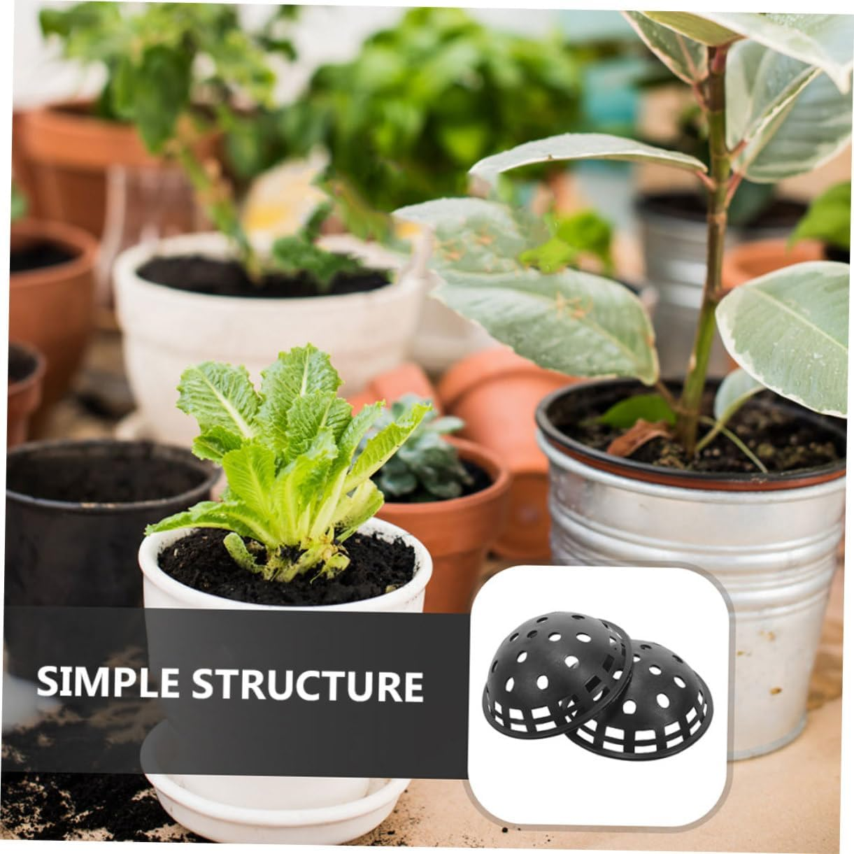 ANDRESLAD 12Pcs Plastic Mesh Pad Filters for Bonsai Pot Drainage Screens Flower Pot Hole Mesh Pads Planter Hole for Gardening Supplies image number 1