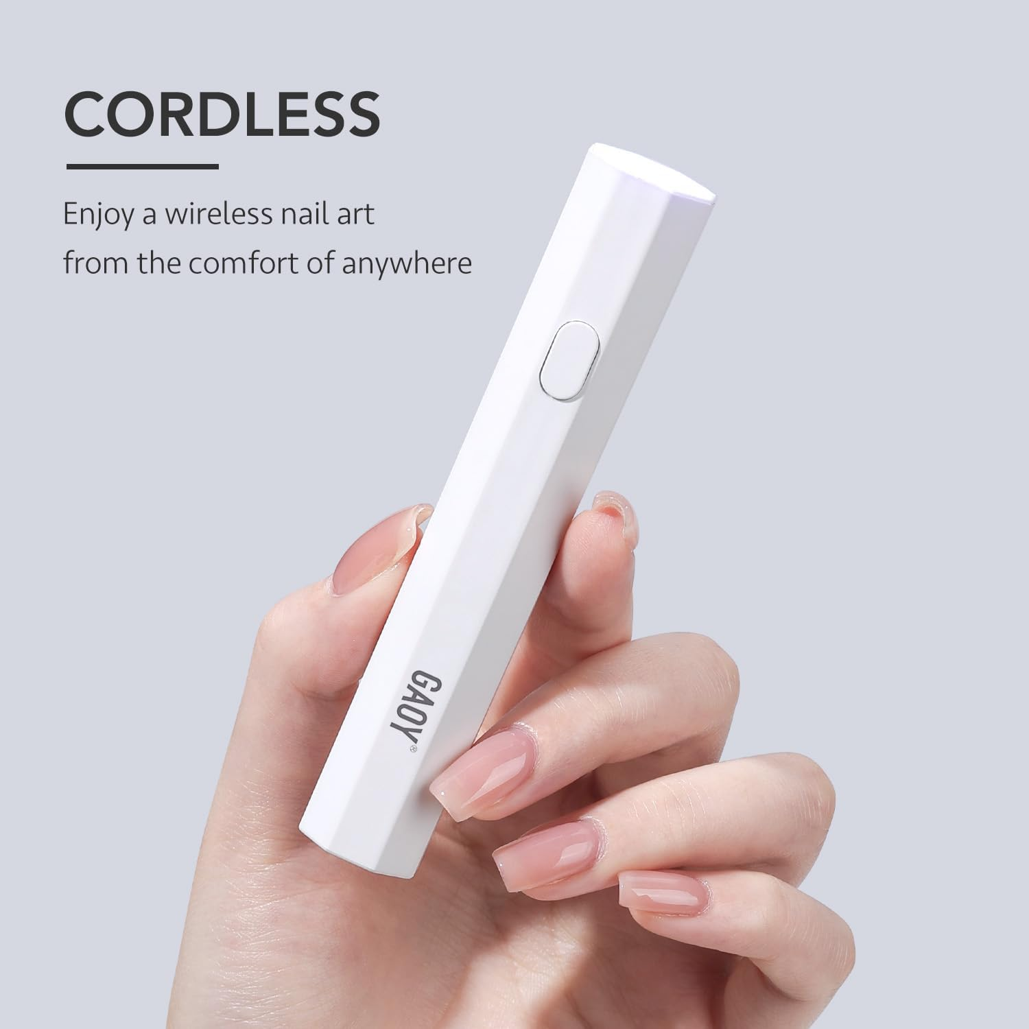 GAOY Handheld UV Light for Gel Nails, Mini Nail Lamp, Portable Cordless Rechargeable, Fast Curing, Octagon White image number 3