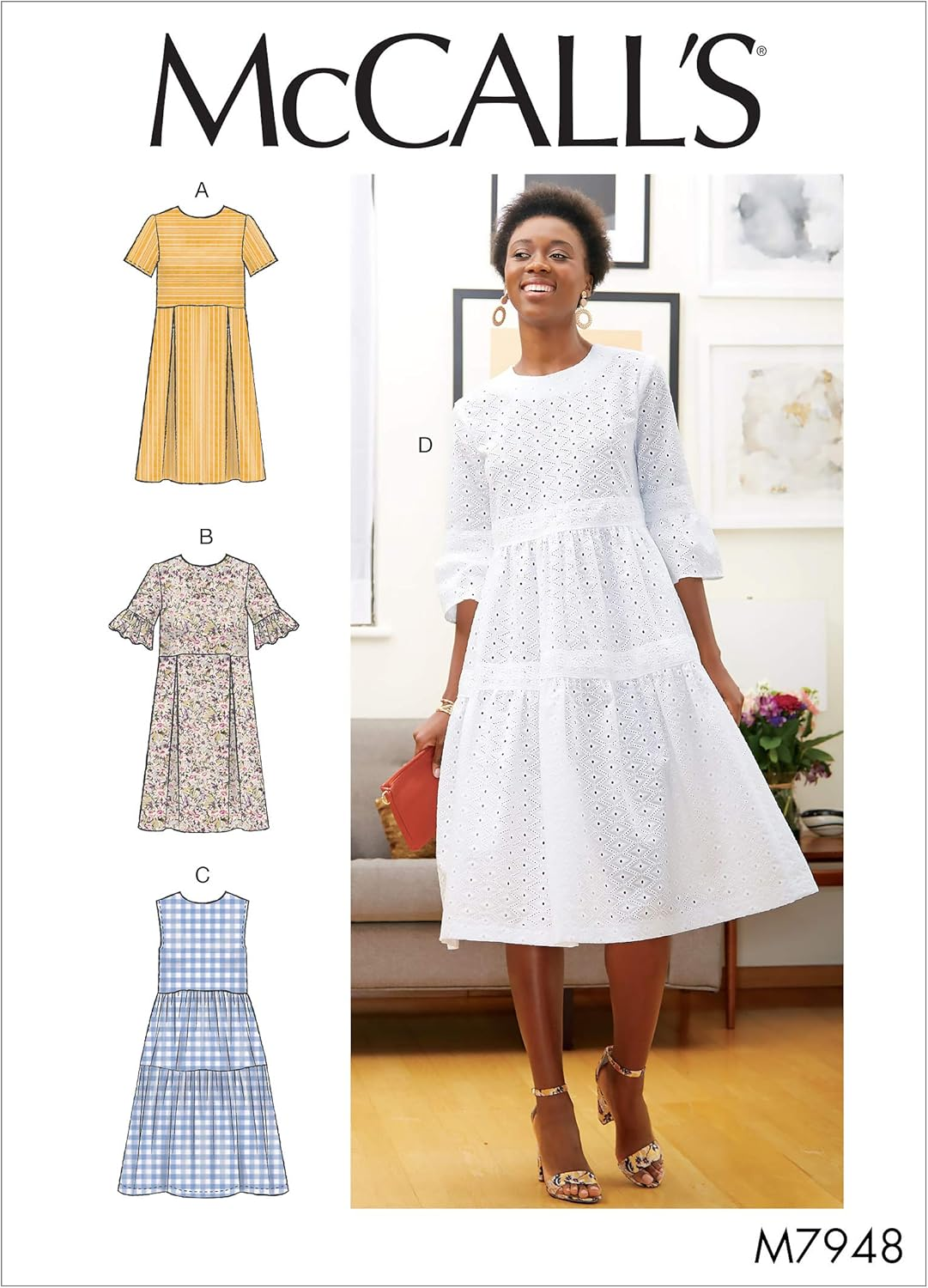 Mccall'S M7948 Misses' Knee Length Pleated Sewing Patterns Dress, Size 14-16-18-20-22 image number 4