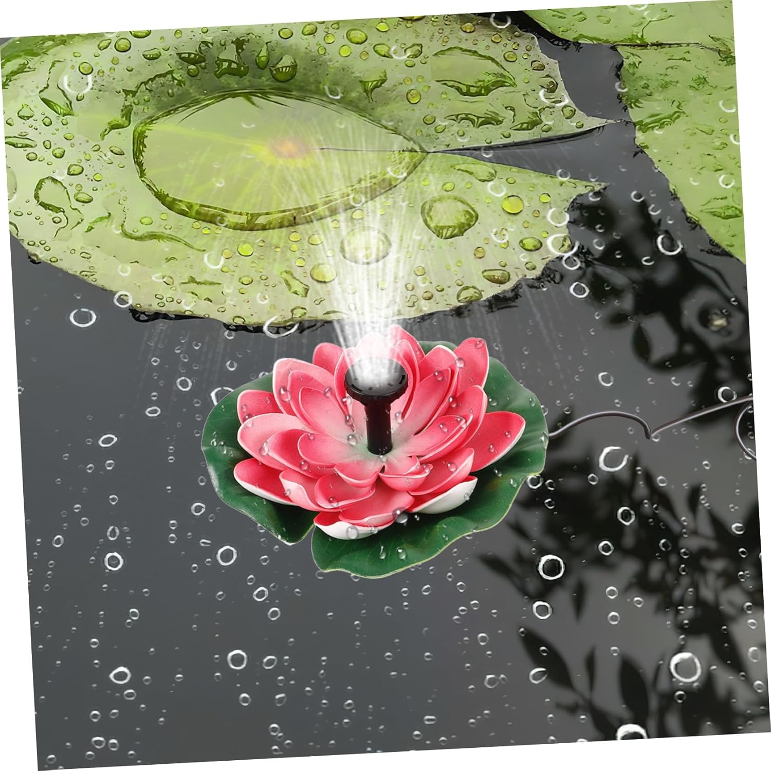 Floating Solar Fountain Lotus Design Outdoor Garden Water Feature Solar-Powered Pump Compact Lightweight Easy Installation for Decoration image number 4
