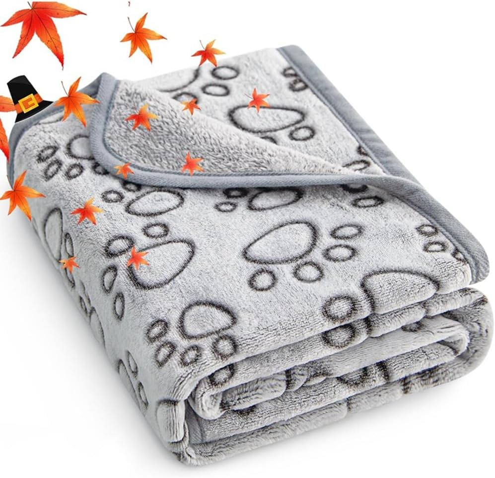 VENEKA Puppy Essentials Dog Product Cats Calming Blankets Throw for Medium Small Dogs, Christmas Pet Dog Gifts (Grey) Easy to Use image number 1