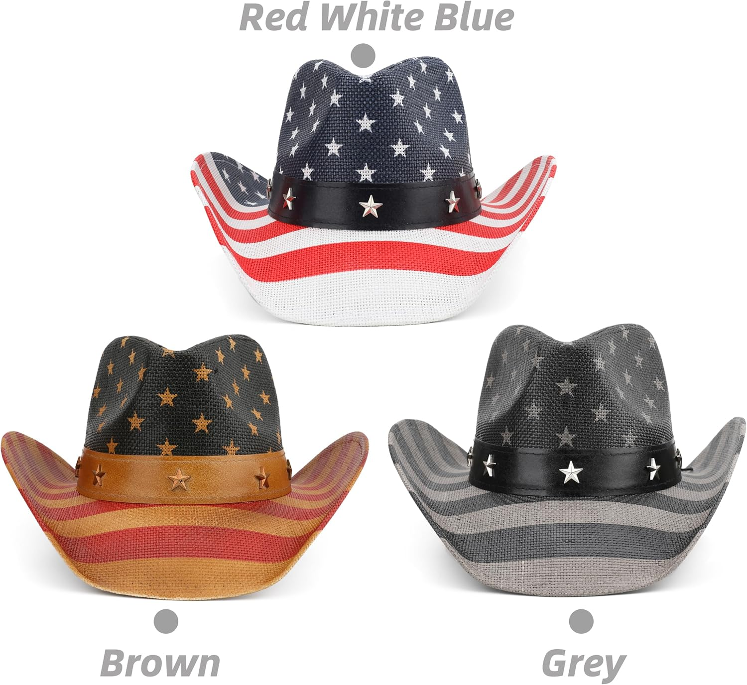 Unisex American Flag Cowboy Hat USA Falg Patriotic 4Th of July Parade Western Cowgirl Hat