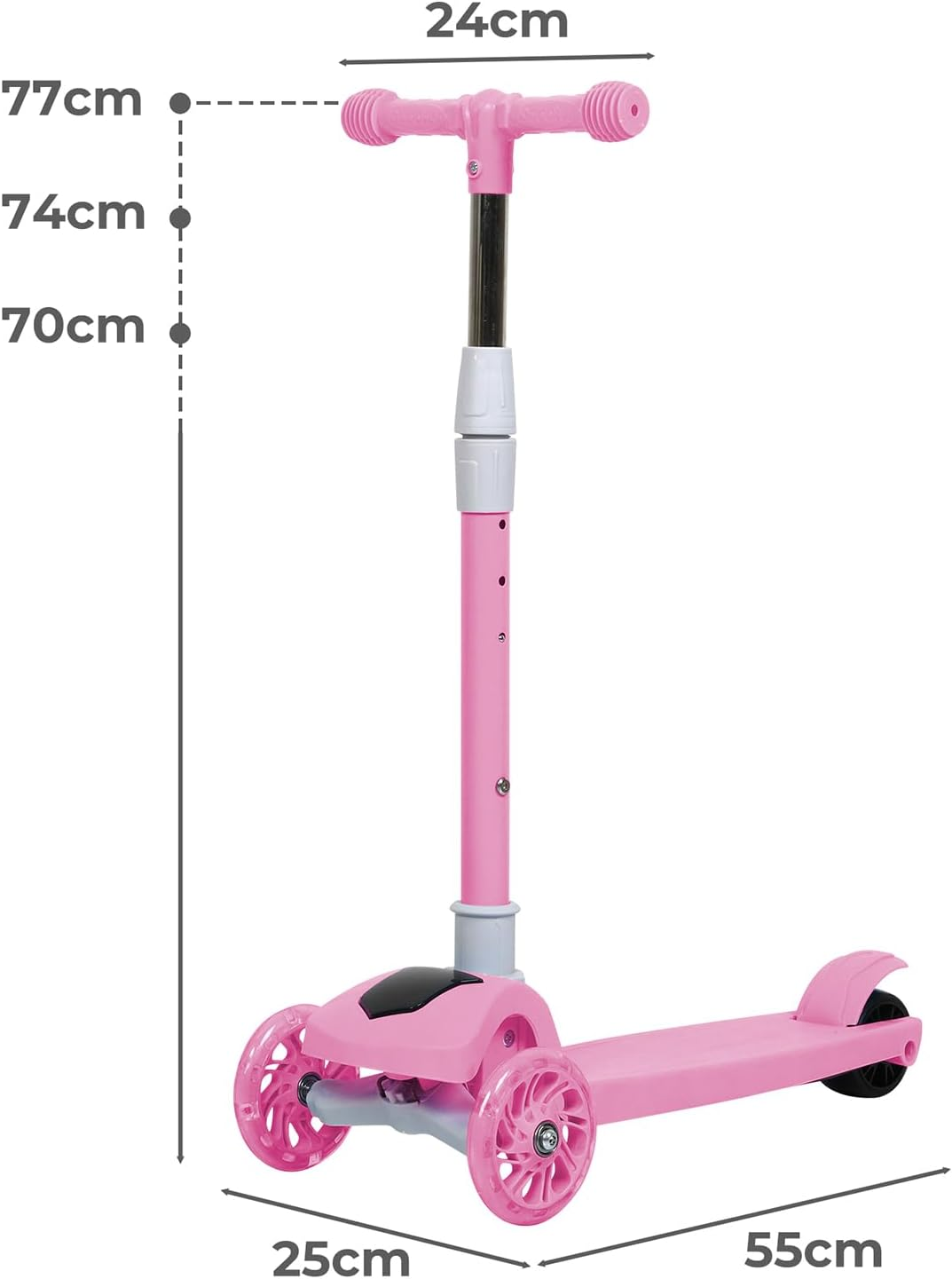 Bopeep 3 Wheeled Scooter for Kids, 3 Wheels Foldable Kick Scooter with Flashing LED Lights for Boys Girls, Lean to Steer，3 Levels Height Adjustable Scooter, 3-6 Years Old, Toddler Scooter Music - Blue image number 7