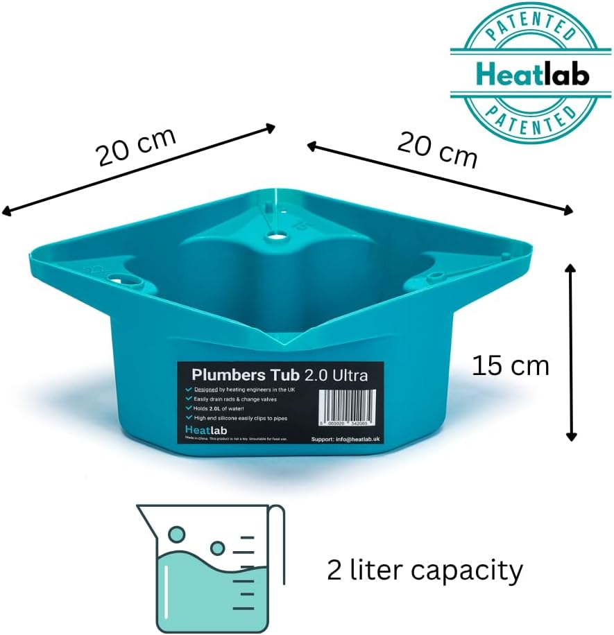 The Ultimate Plumb Tub 2.0 XL High Capacity Plumbers Tub - Essential Plumbing Tools for Radiator Draining & More. Designed & Patented by Heatlab UK We Create Innovative Plumbers Tools image number 6