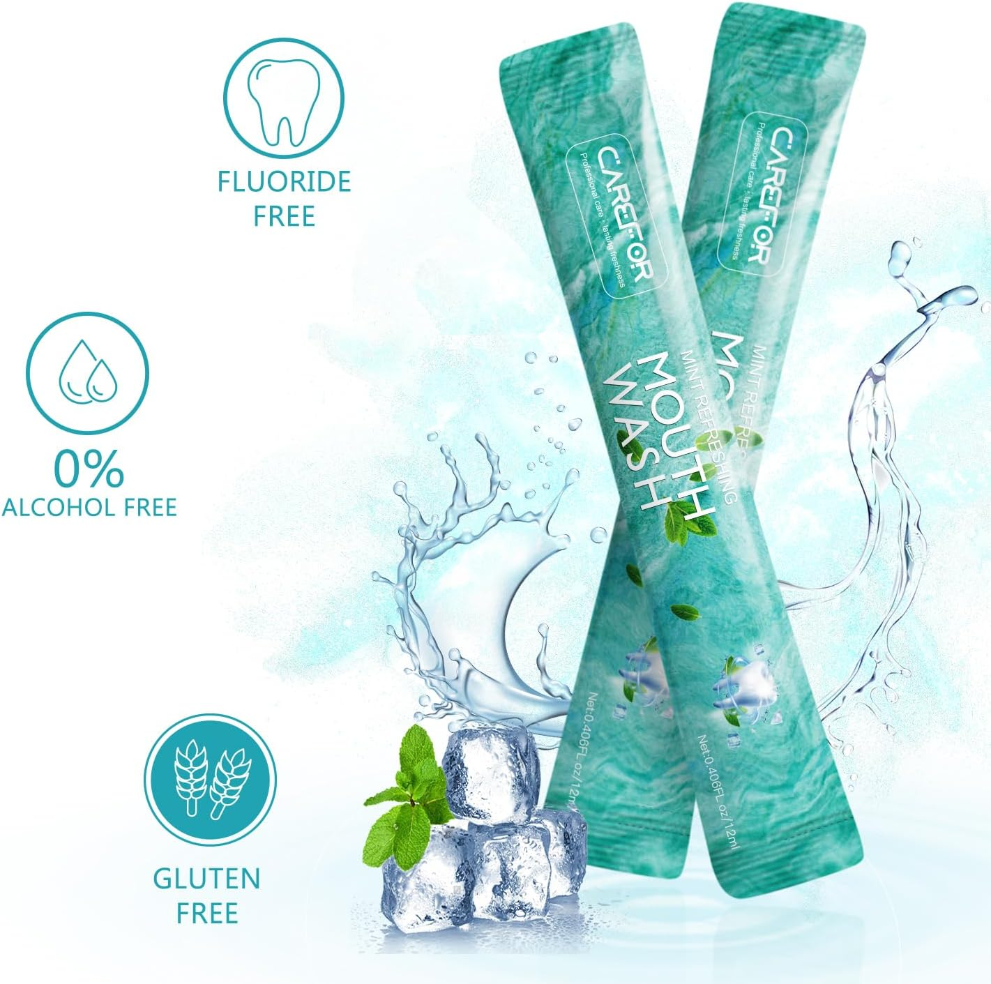 Mouthwash Travel Size - Portable Packets to Go, Alcohol & Fluoride Free Fresh Mint Mouthwash Strips for Superior Oral Hygiene,Disposable Packs (Pack of 20) image number 3